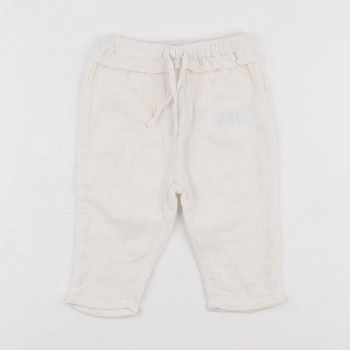 Vertbaudet - pantalon blanc - 12 mois