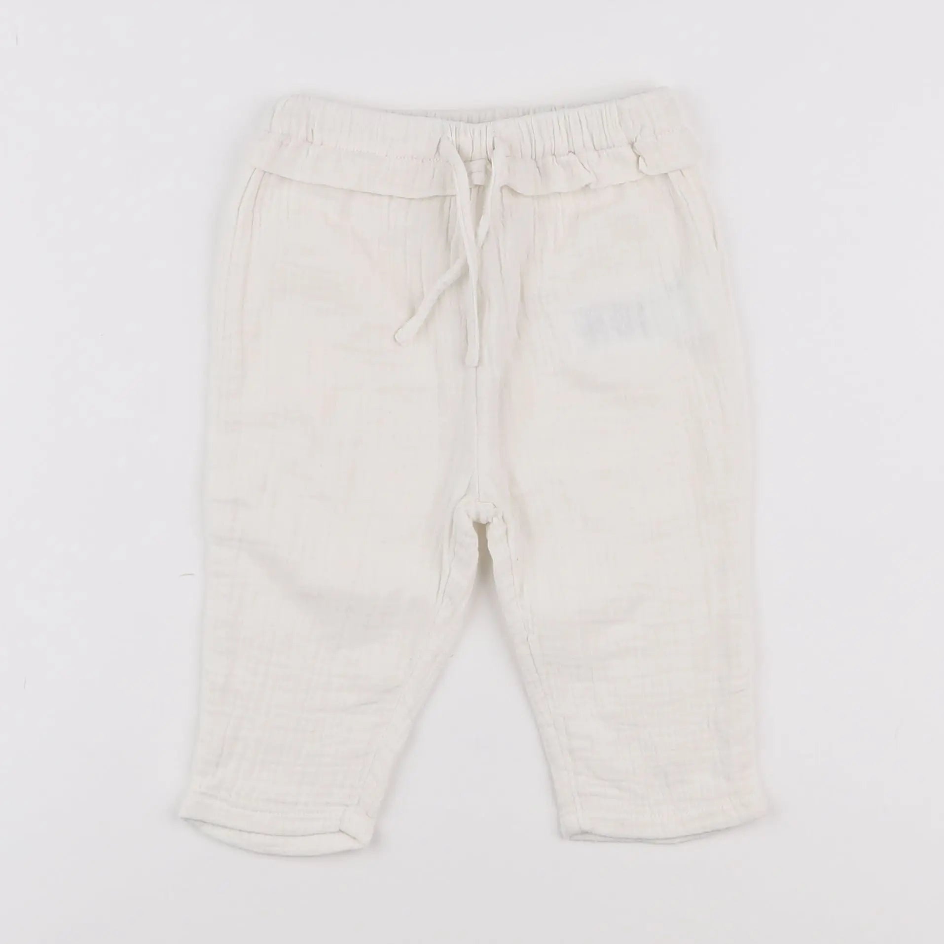 Vertbaudet - pantalon blanc - 12 mois