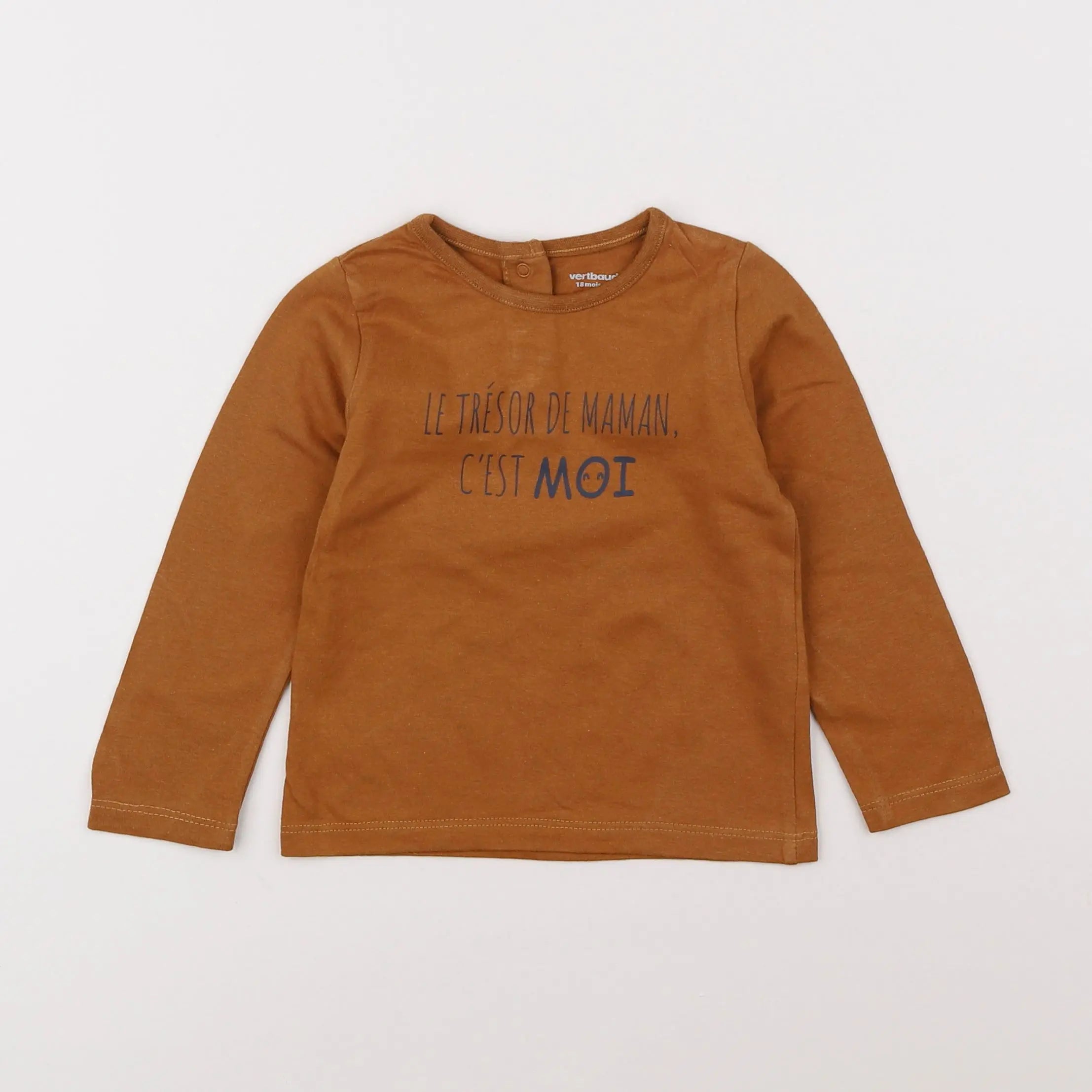 Vertbaudet - tee-shirt marron - 18 mois