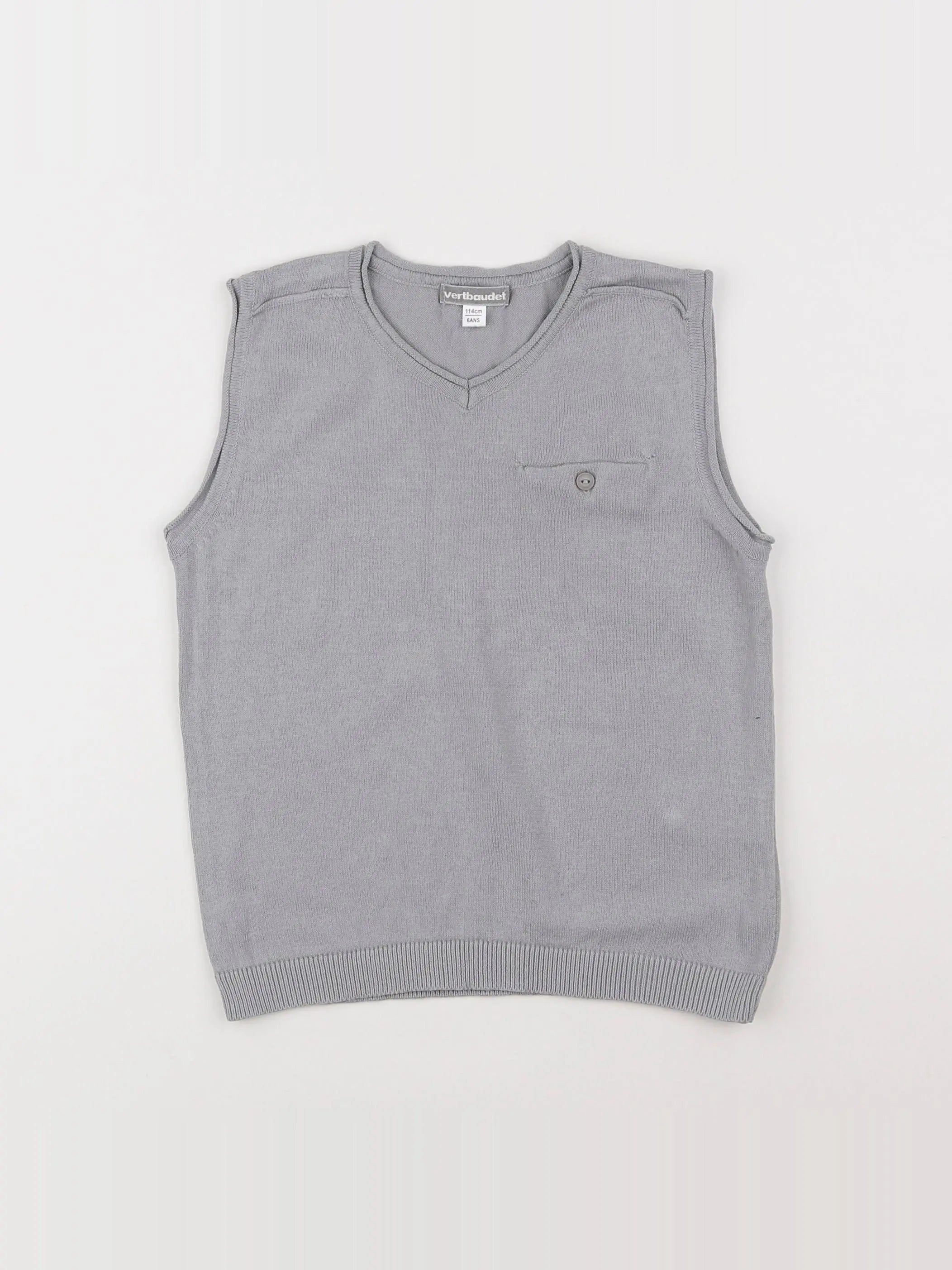 Vertbaudet - pull gris - 6 ans