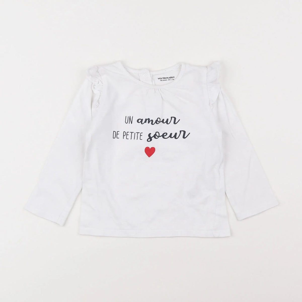 Vertbaudet - tee-shirt blanc - 18 mois