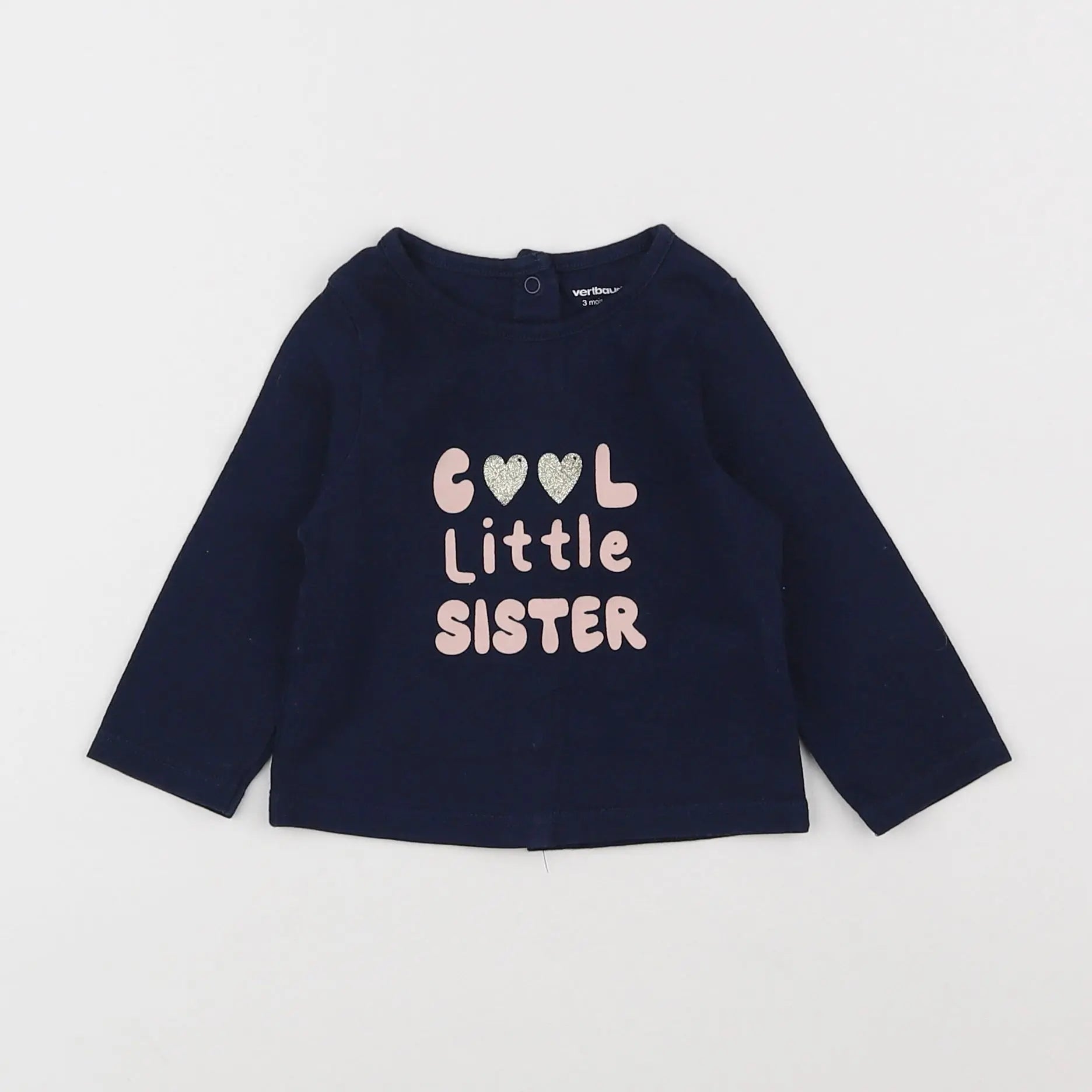 Vertbaudet - tee-shirt bleu - 3 mois