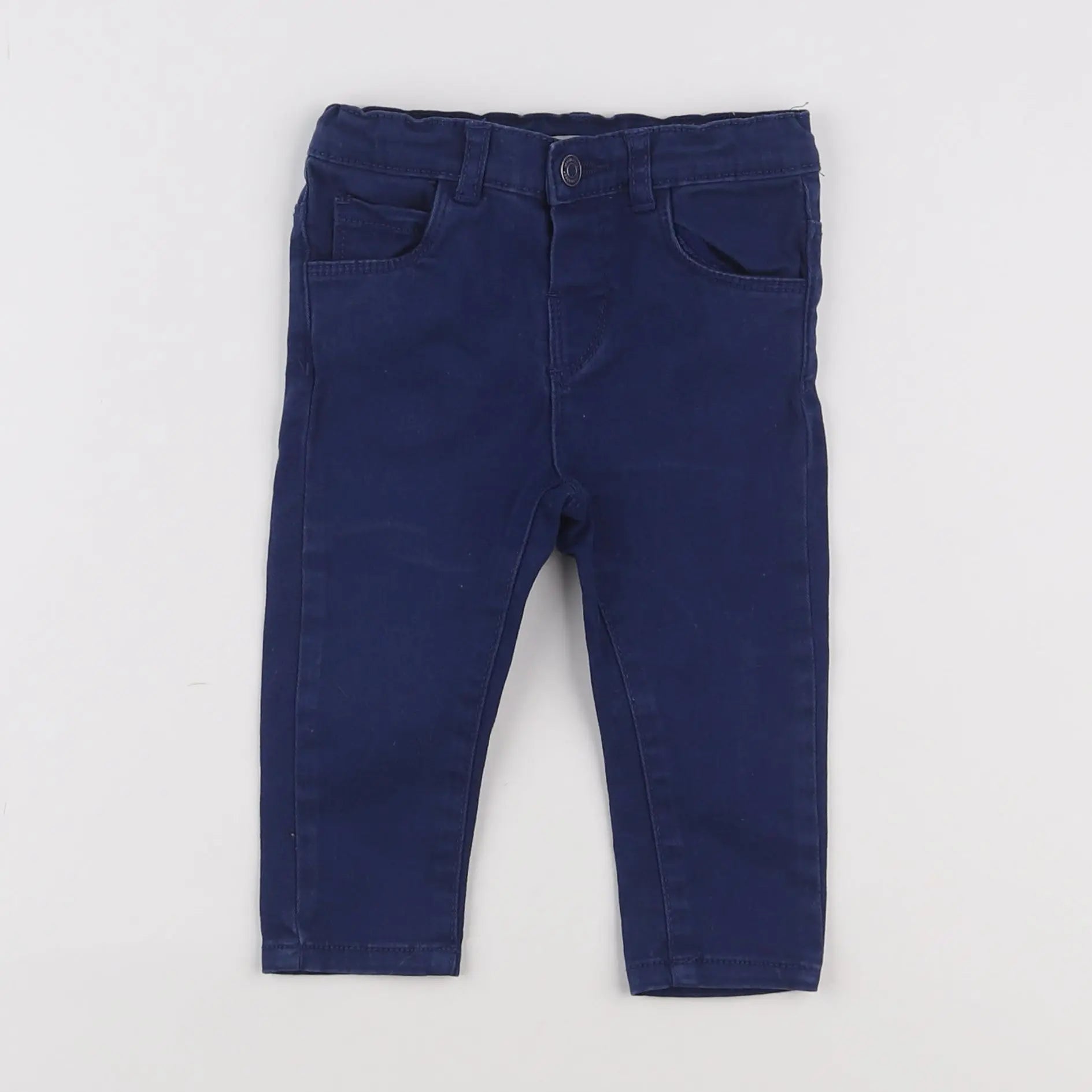 Vertbaudet - pantalon bleu - 12 mois