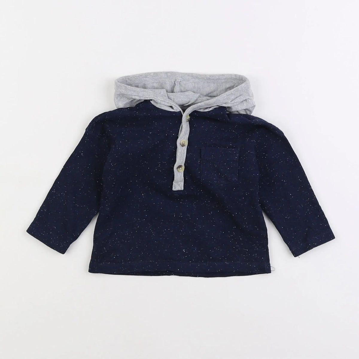 Vertbaudet - tee-shirt bleu, gris - 9 mois