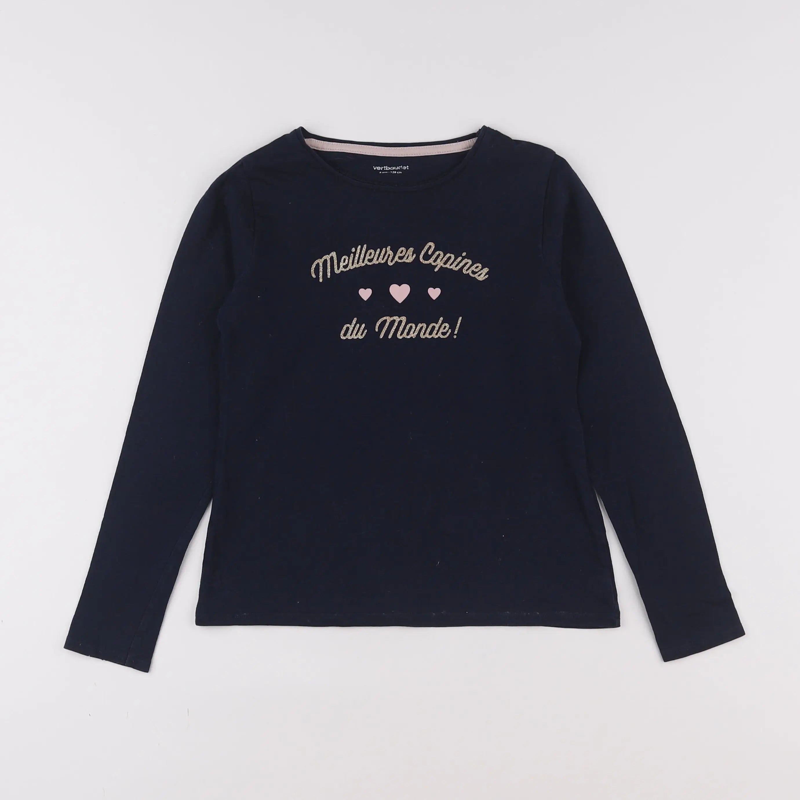 Vertbaudet - tee-shirt bleu - 8 ans