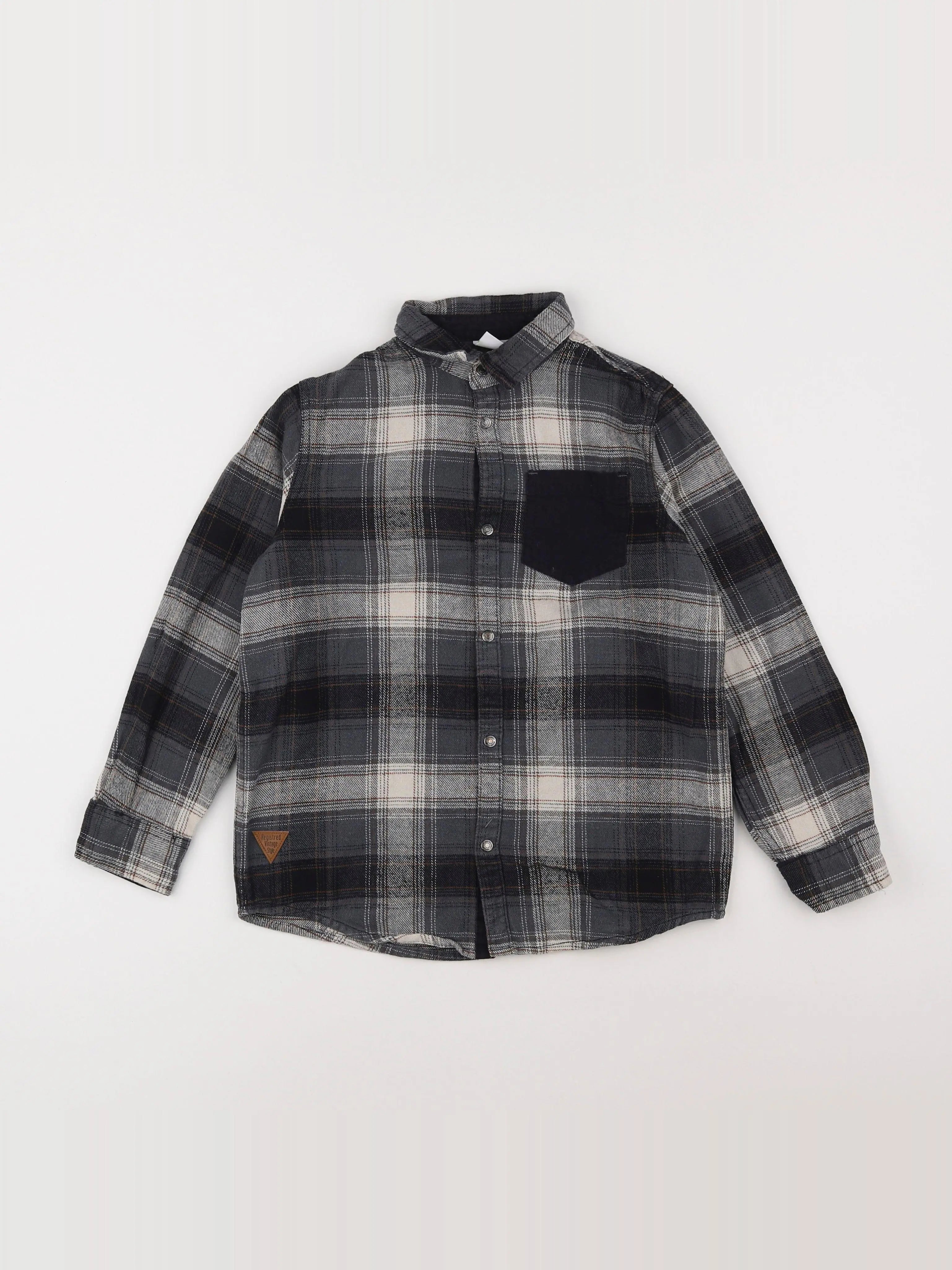 Vertbaudet - chemise gris - 10 ans