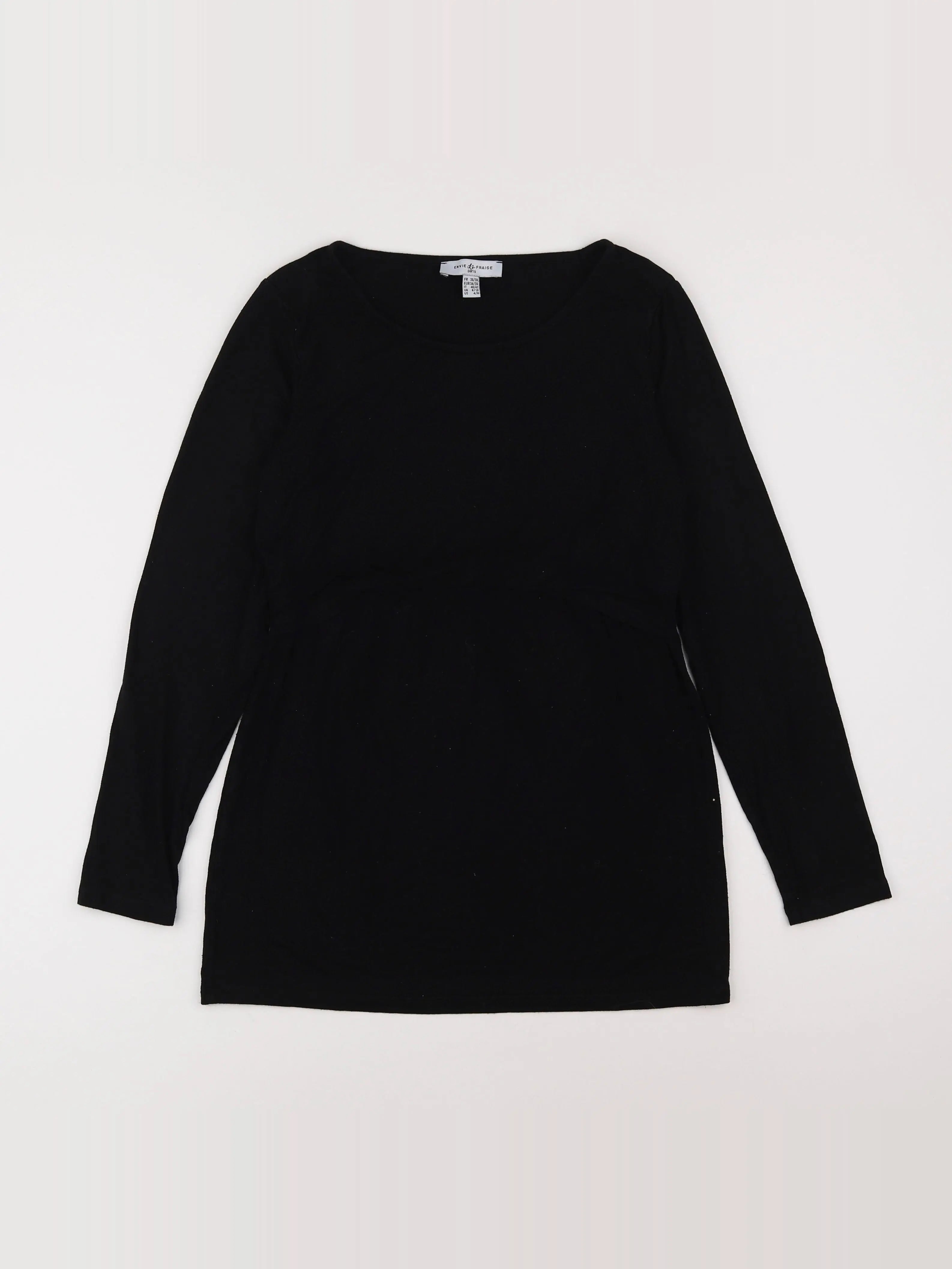 Envie de fraise - tee-shirt grossesse, allaitement noir - 36 à 38