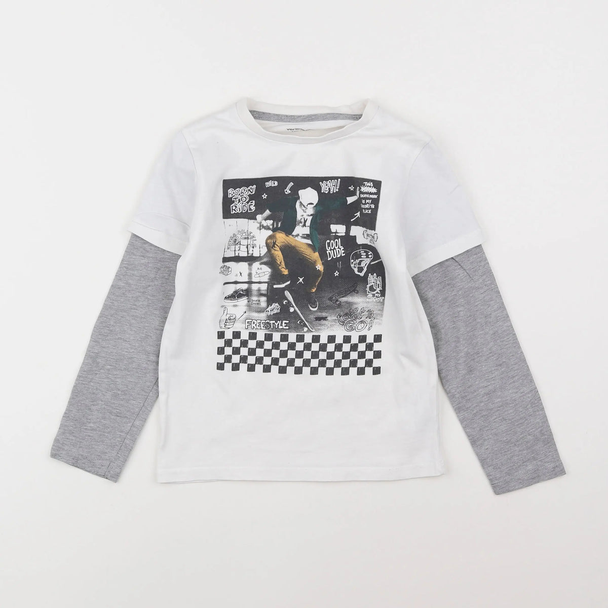 Vertbaudet - tee-shirt blanc - 6 ans