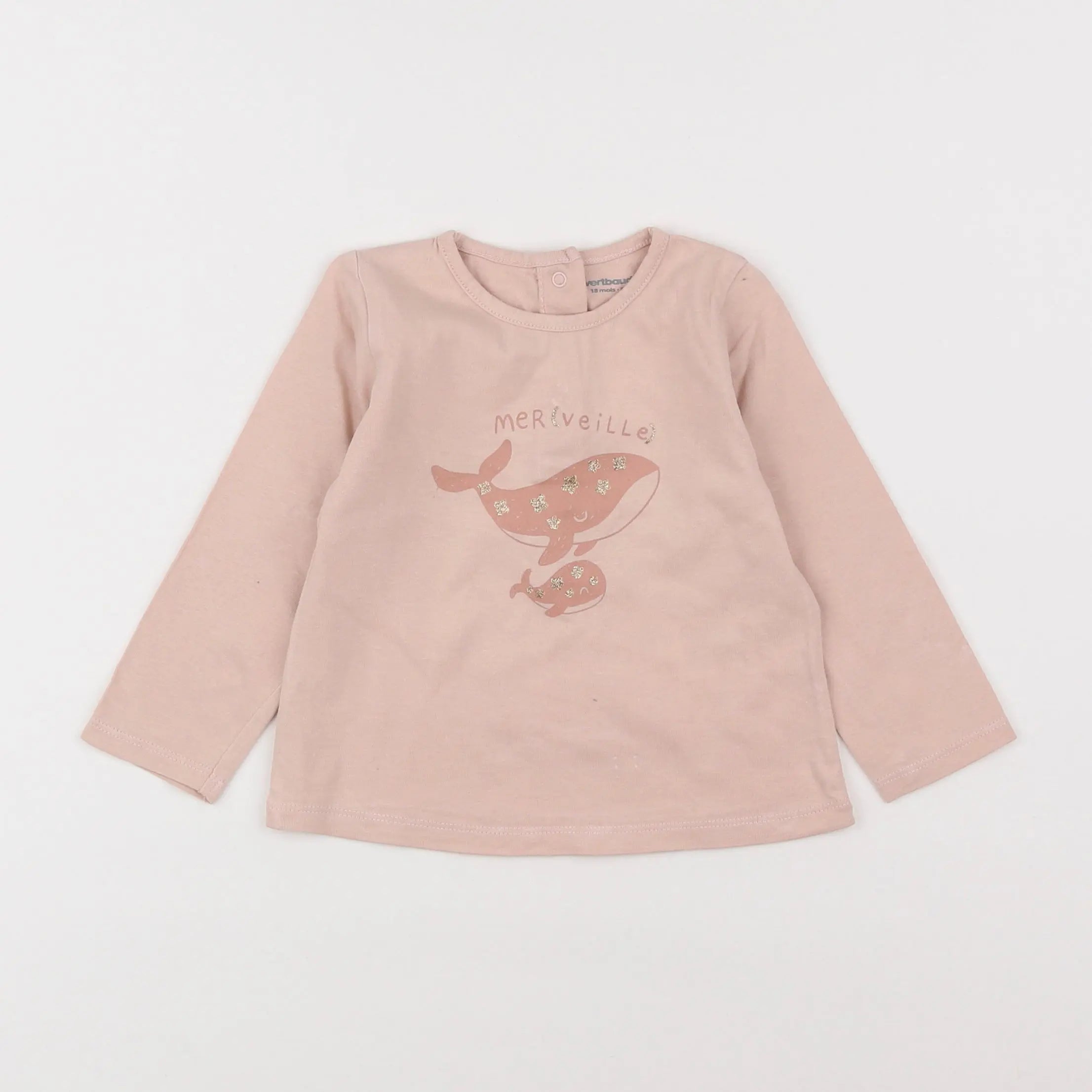 Vertbaudet - tee-shirt rose - 18 mois