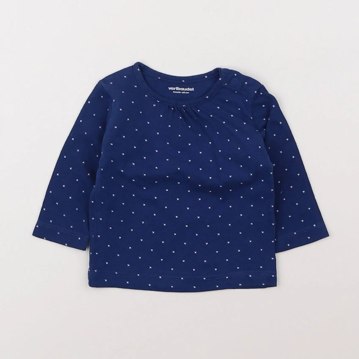 Vertbaudet - tee-shirt bleu - 3 mois