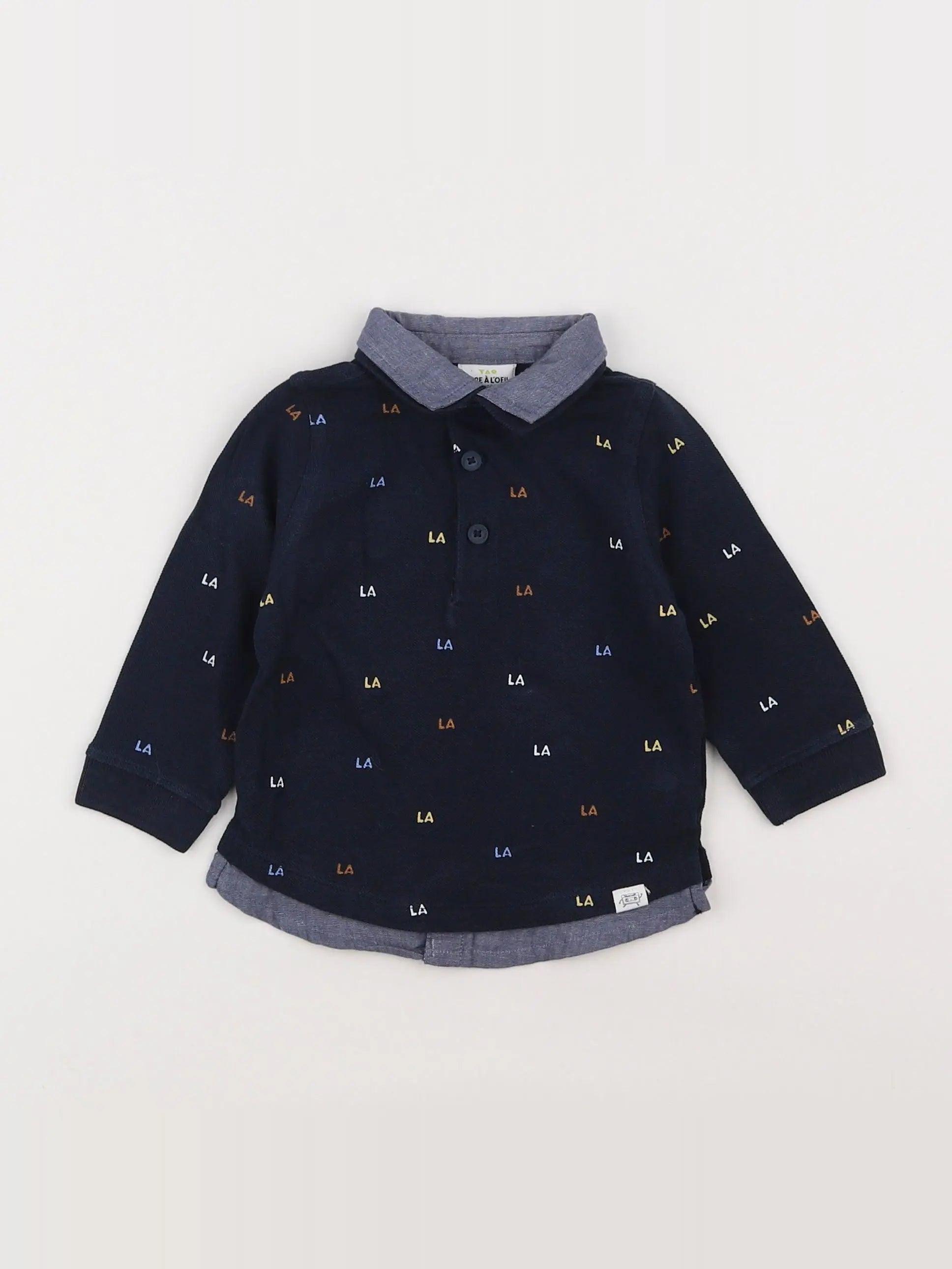 Tape à l'oeil - polo bleu - 6 mois