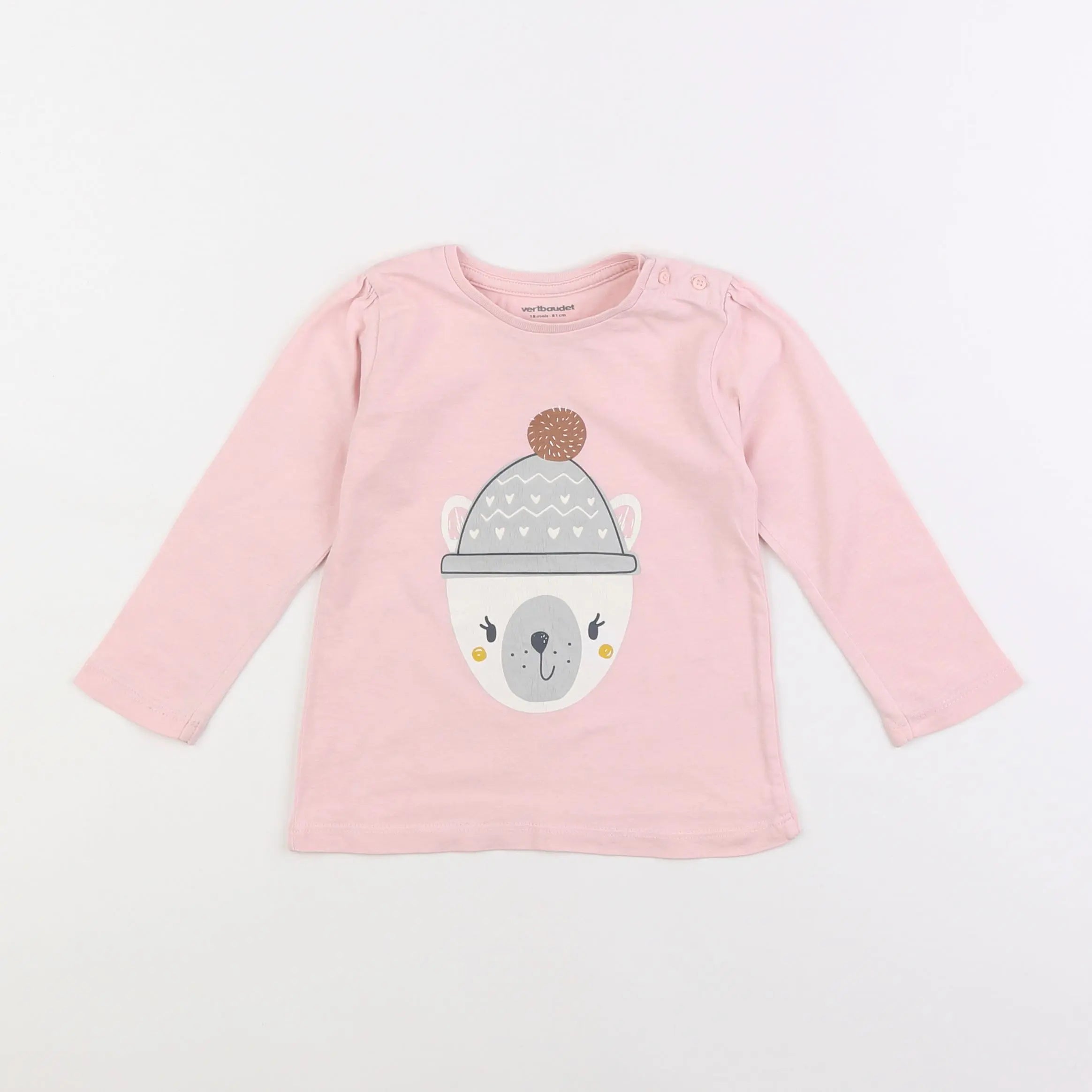 Vertbaudet - tee-shirt rose - 18 mois