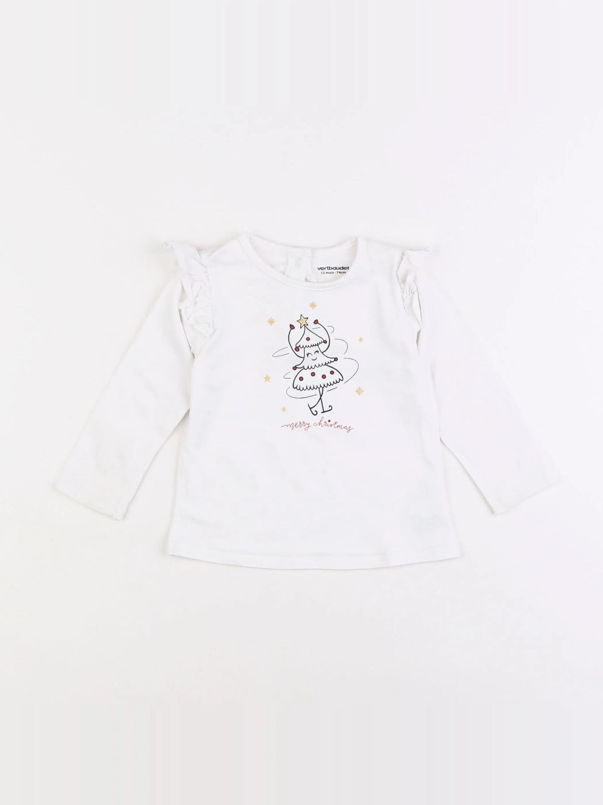 Vertbaudet - tee-shirt blanc - 12 mois