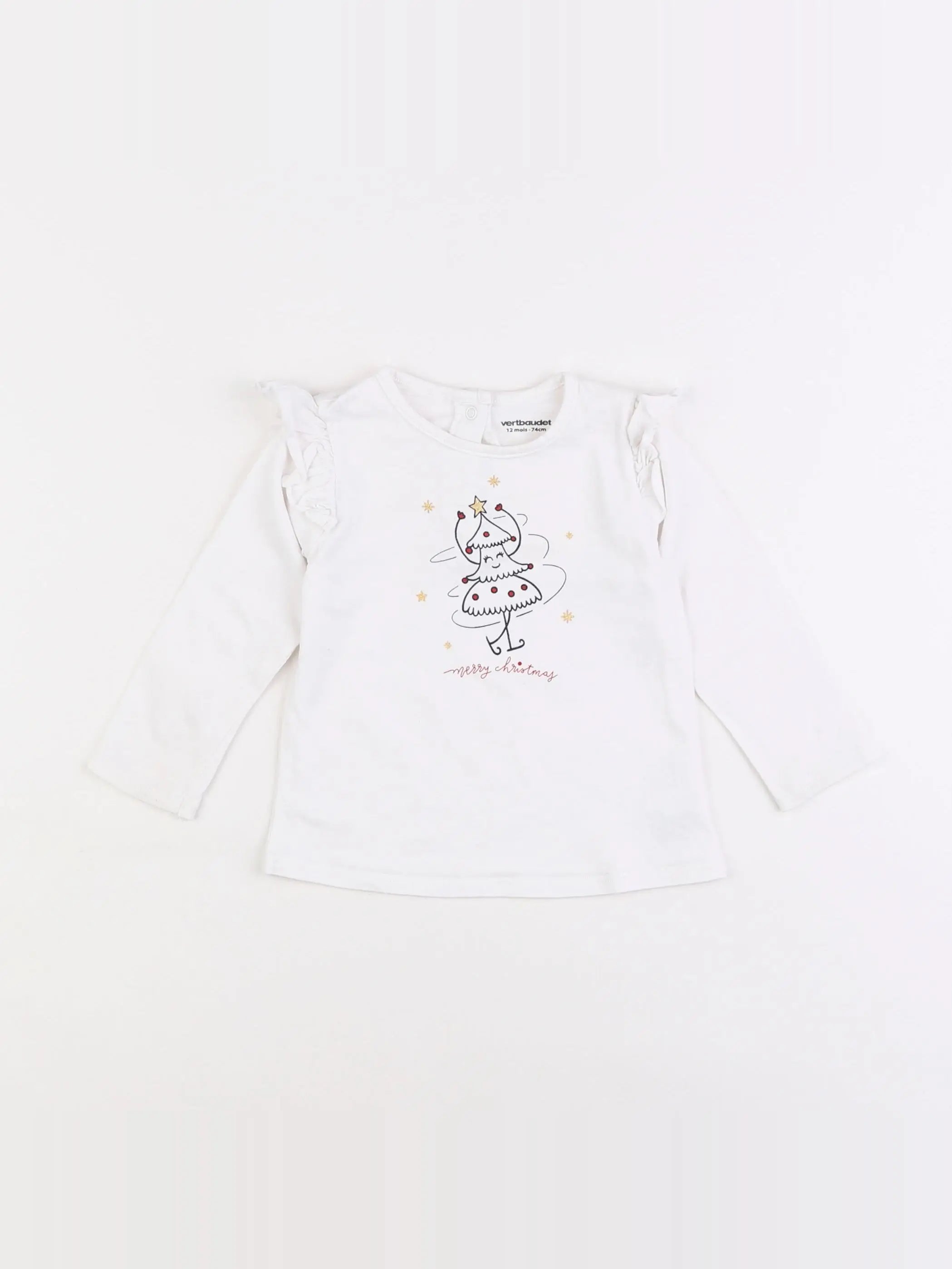 Vertbaudet - tee-shirt blanc - 12 mois