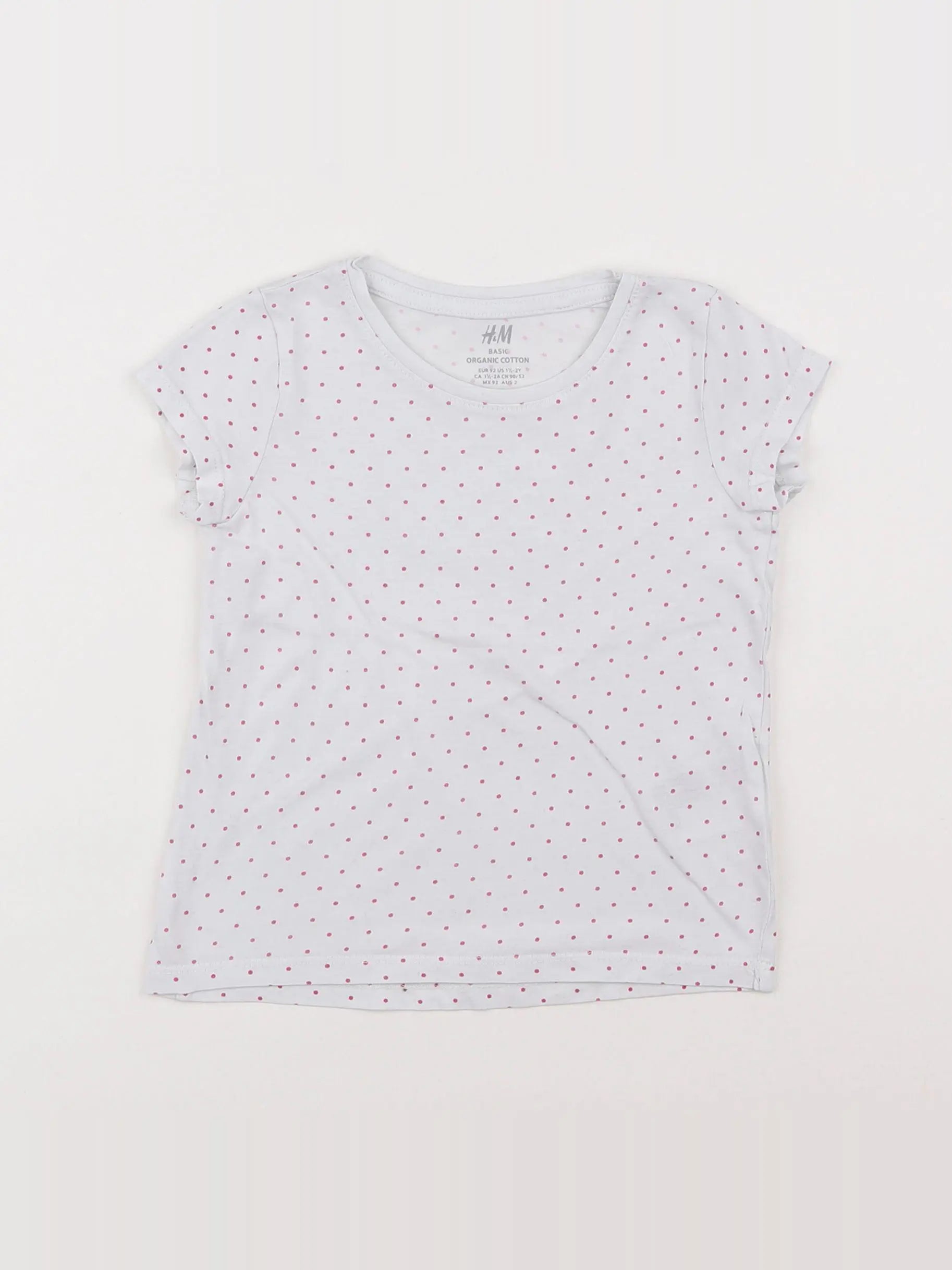 H&M - maillot de corps blanc, rose - 18 mois à 2 ans