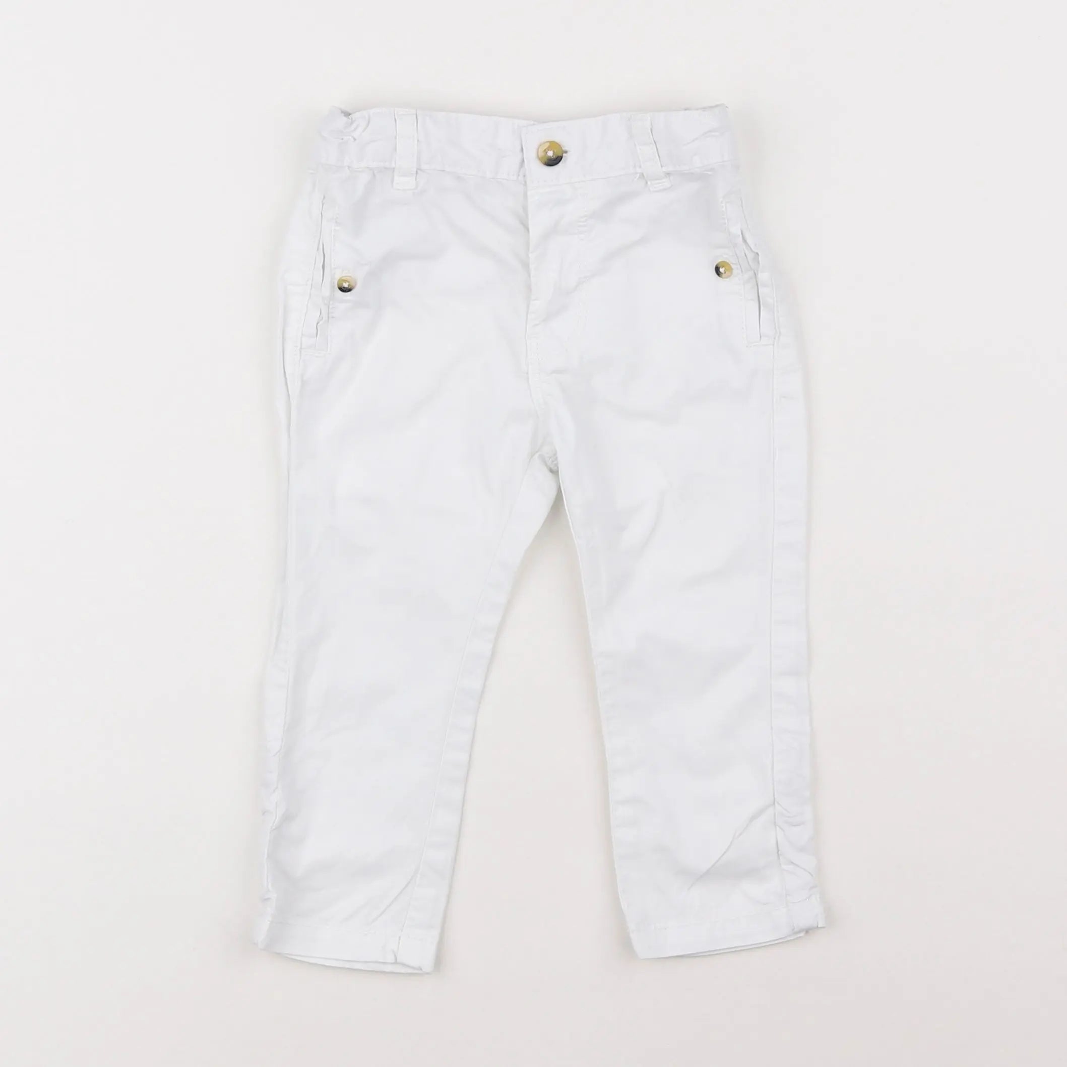 Vertbaudet - pantalon blanc - 9 mois