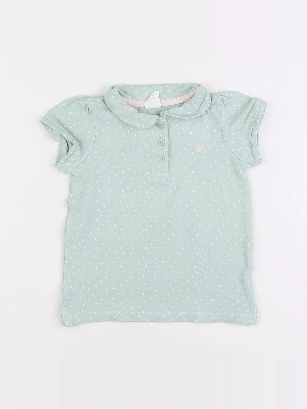 H&M - polo bleu - 9 mois