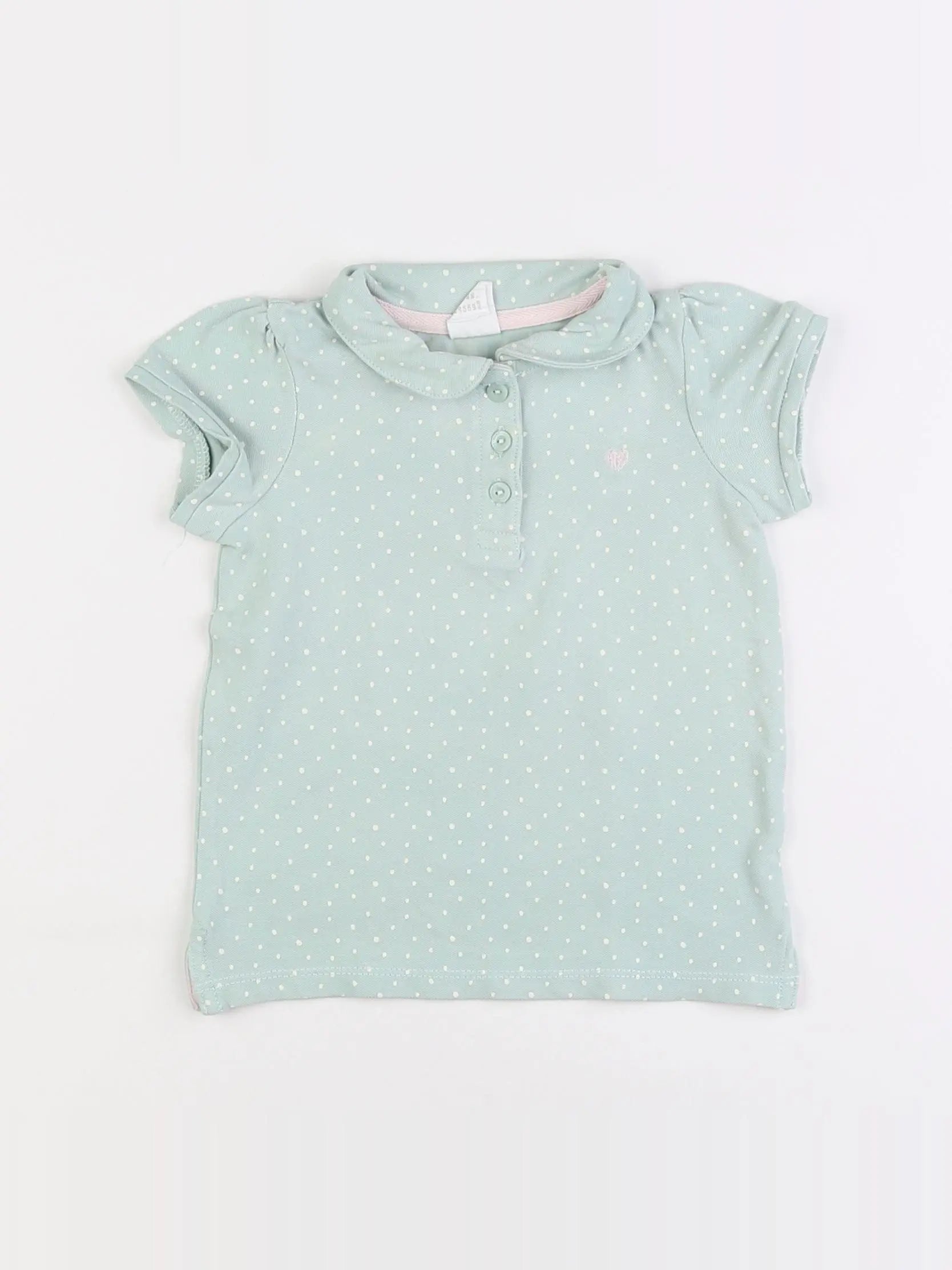 H&M - polo bleu - 9 mois
