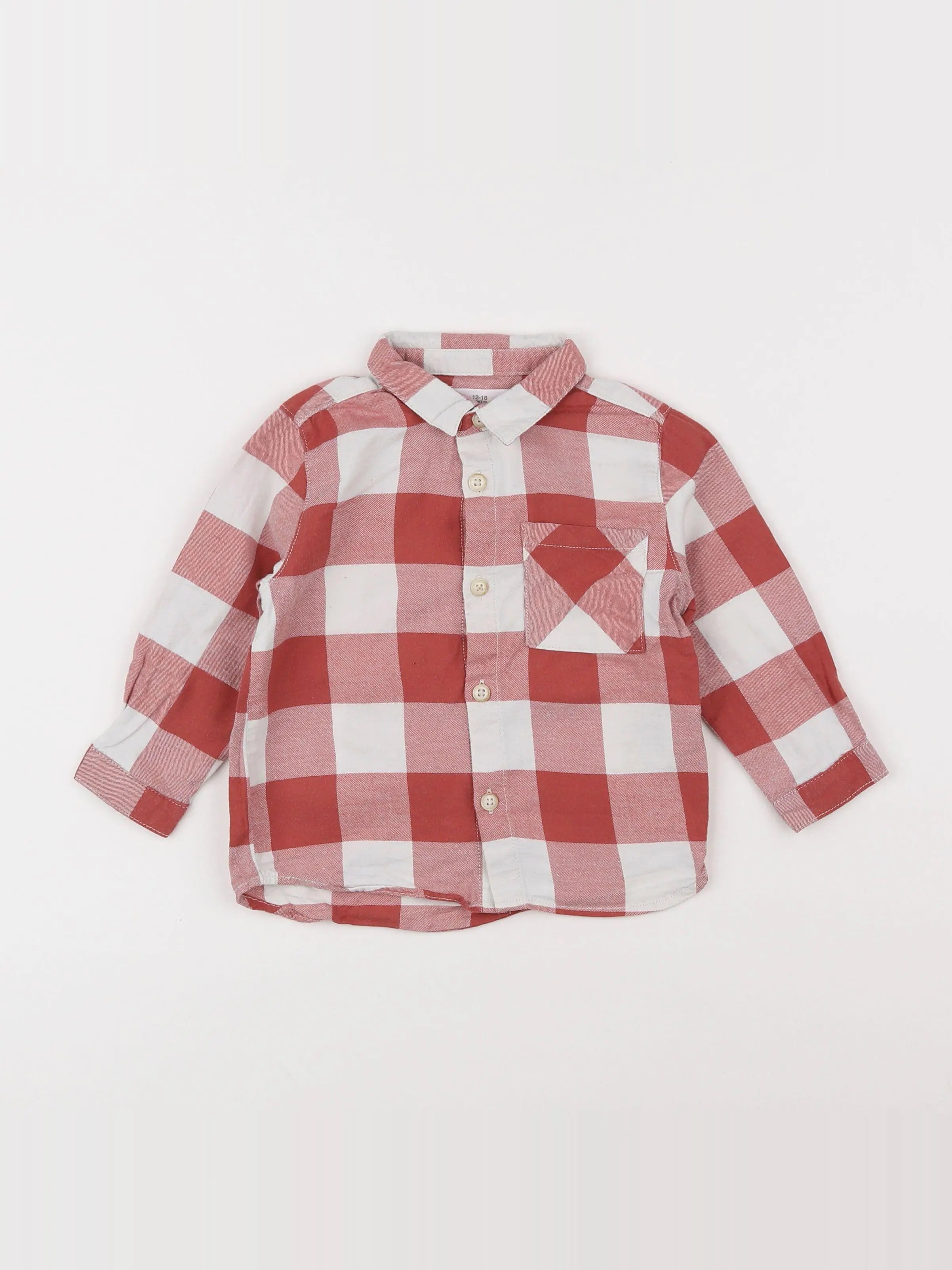 Zara - chemise rouge - 12/18 mois
