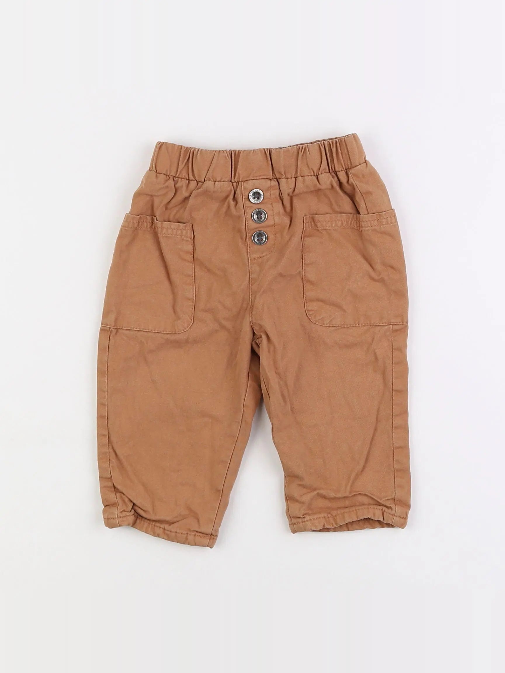 Vertbaudet - pantalon doublé marron - 12 mois