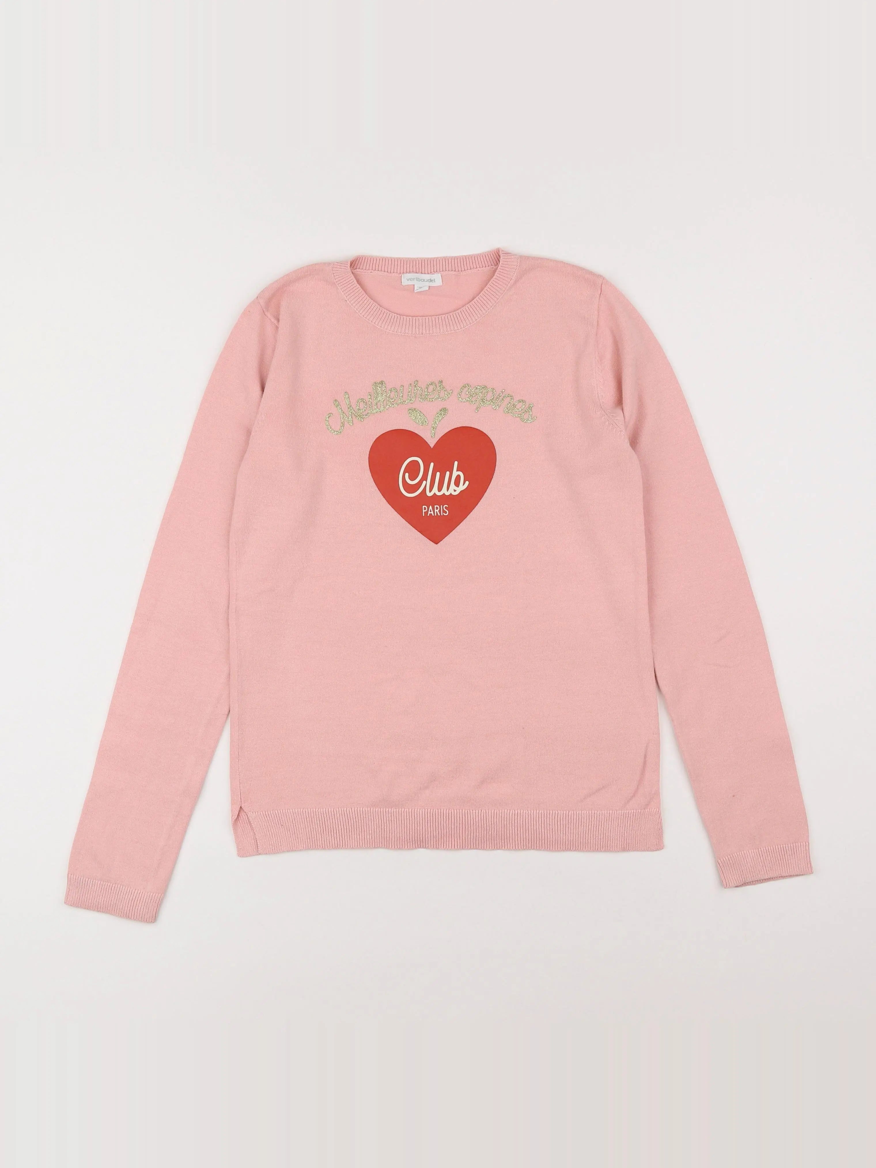 Vertbaudet - pull rose - 10 ans