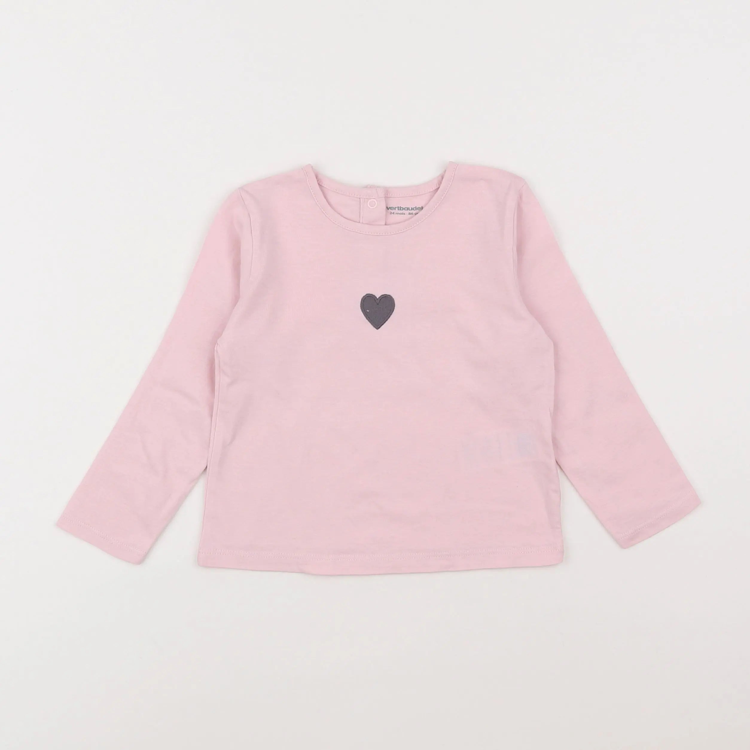 Vertbaudet - tee-shirt rose - 2 ans