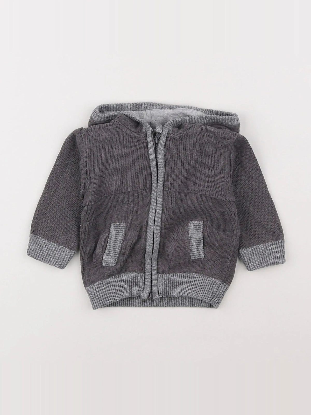 Vertbaudet - gilet gris - 9 mois