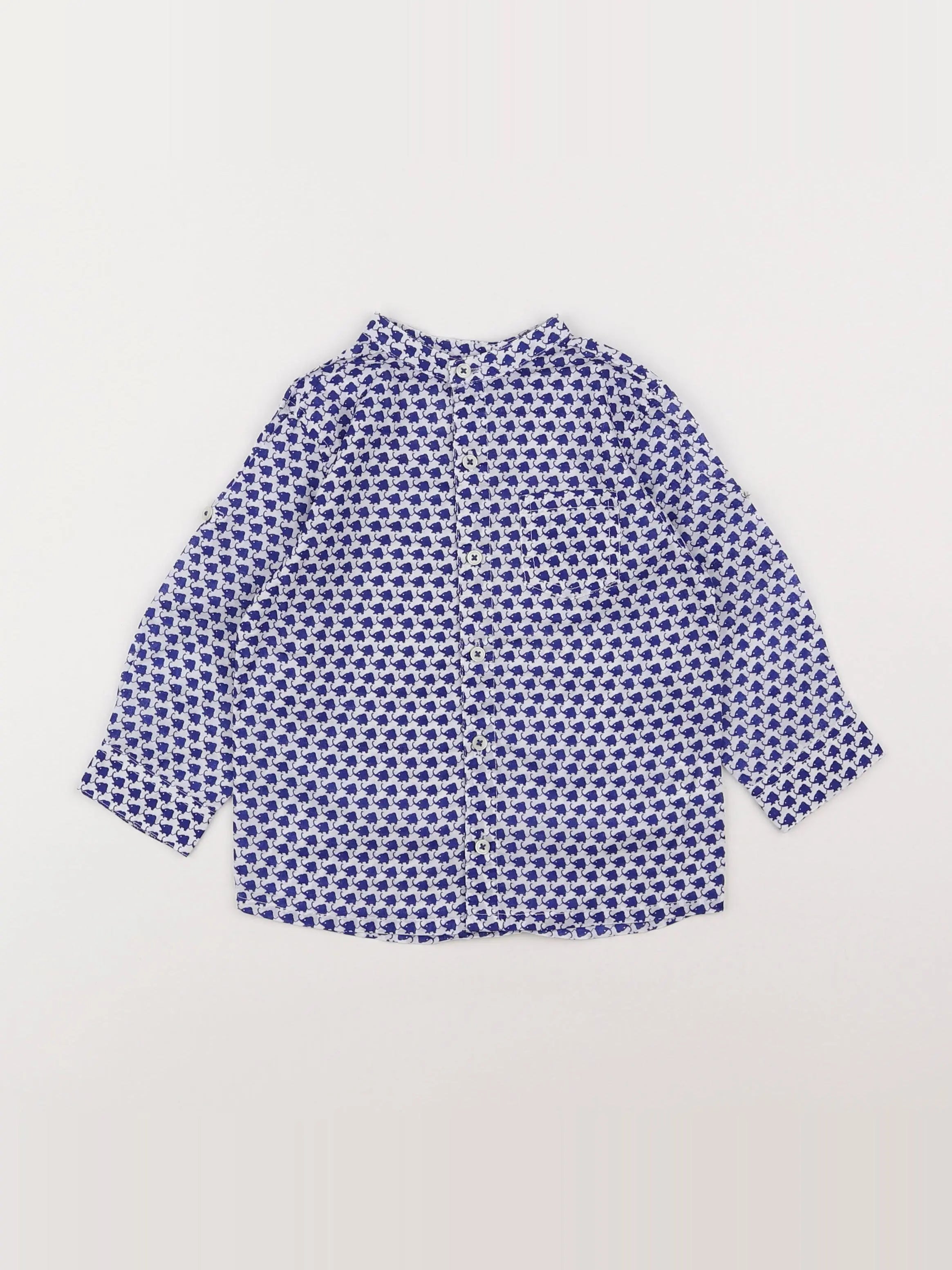 Boutchou - chemise bleu - 18 mois