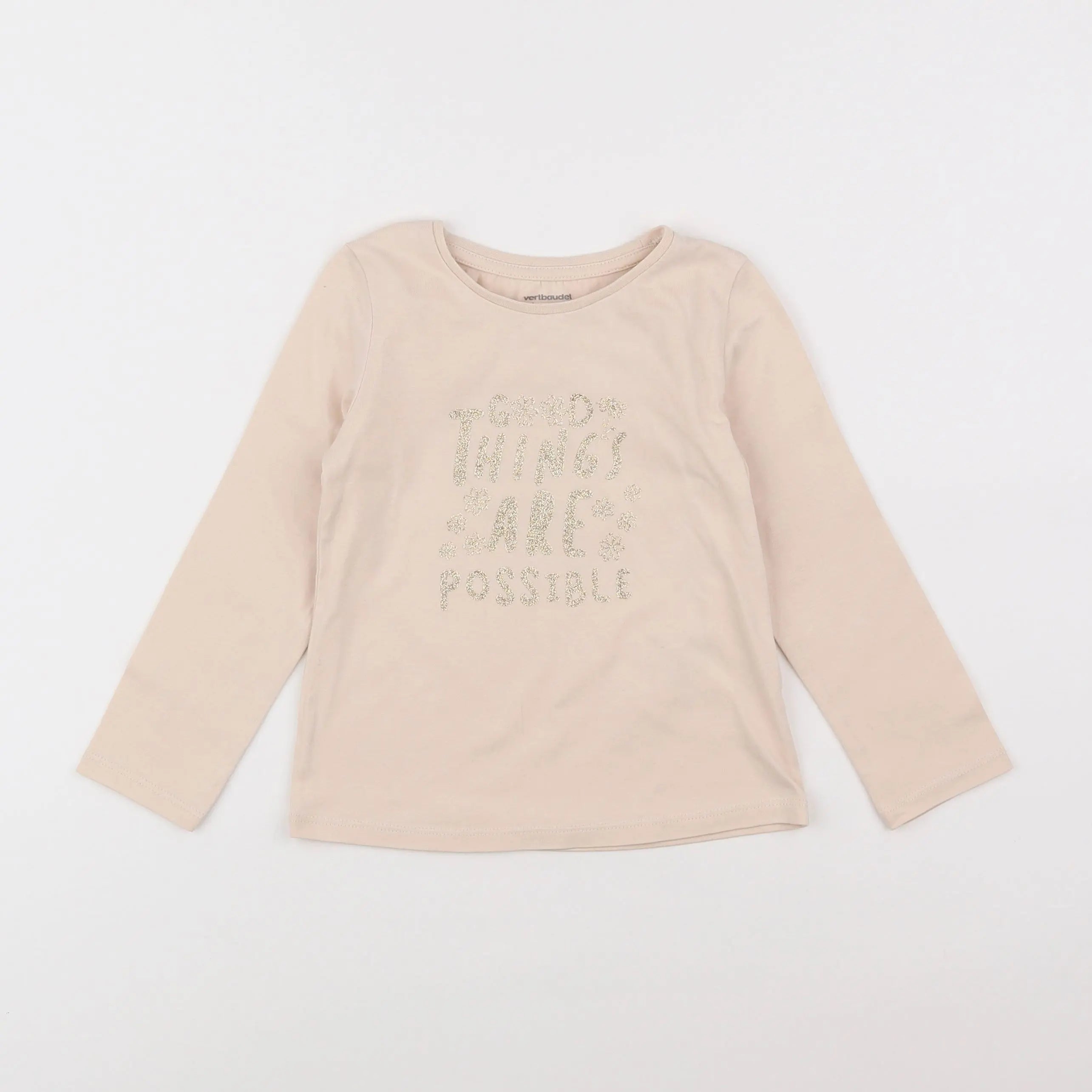 Vertbaudet - tee-shirt beige - 3 ans