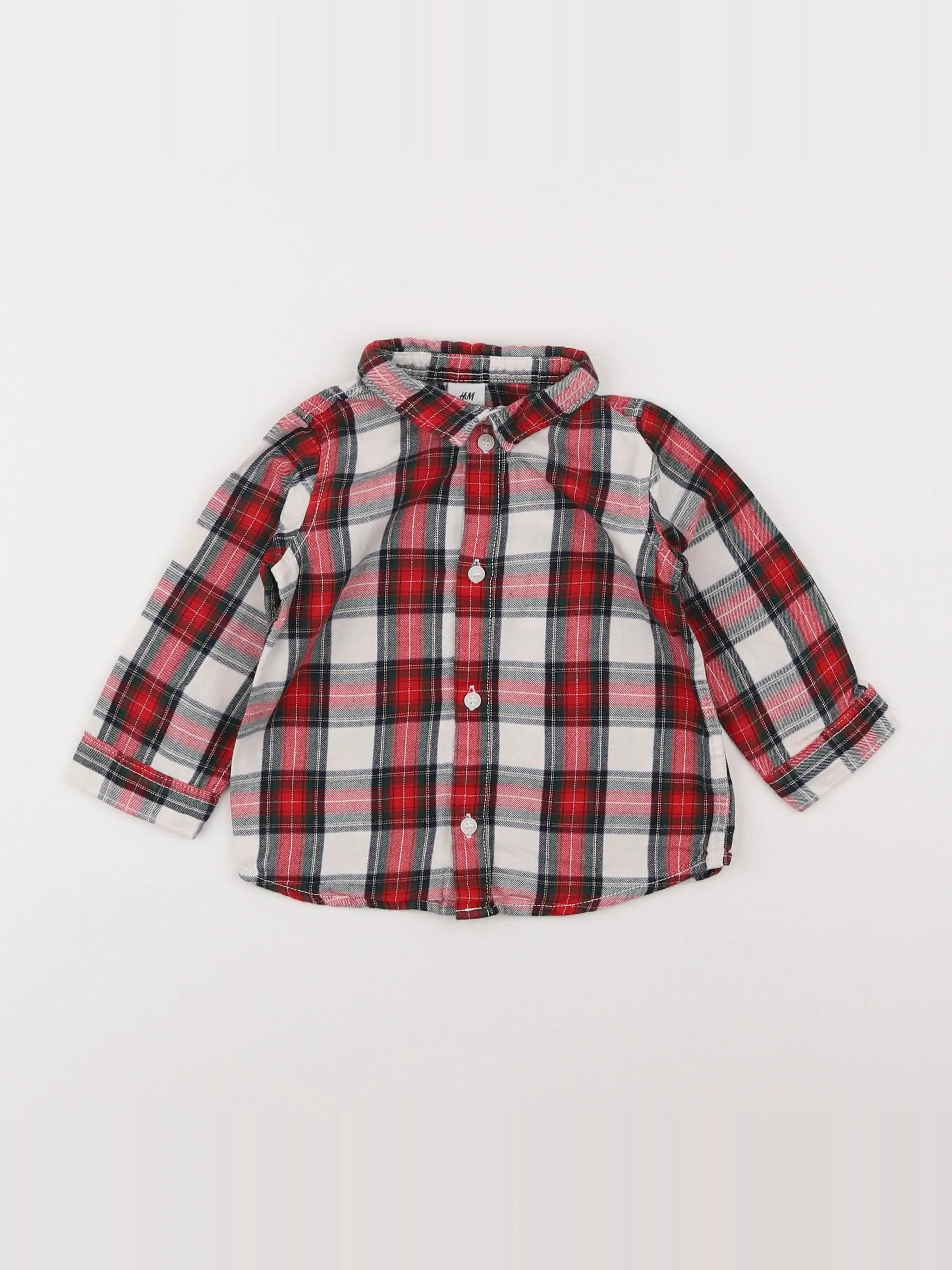 H&M - chemise rouge - 9/12 mois