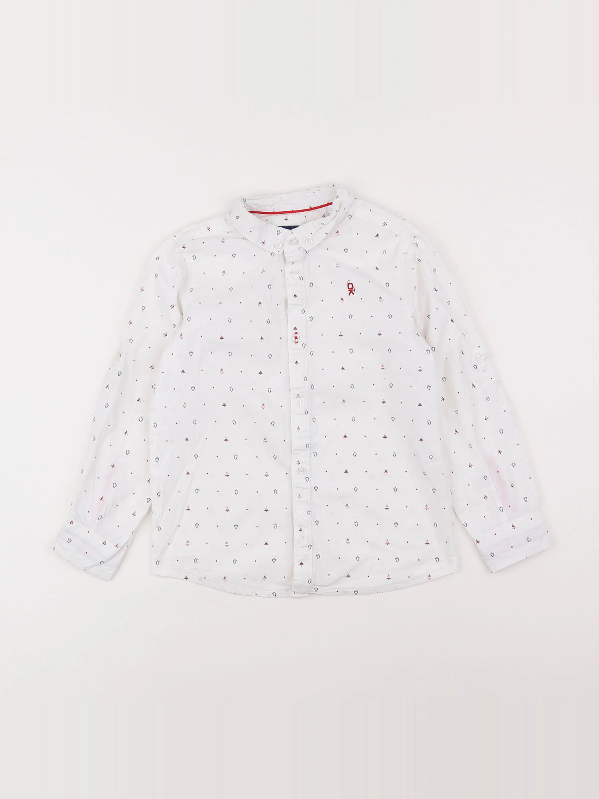 Okaidi - chemise blanc, rouge - 6 ans
