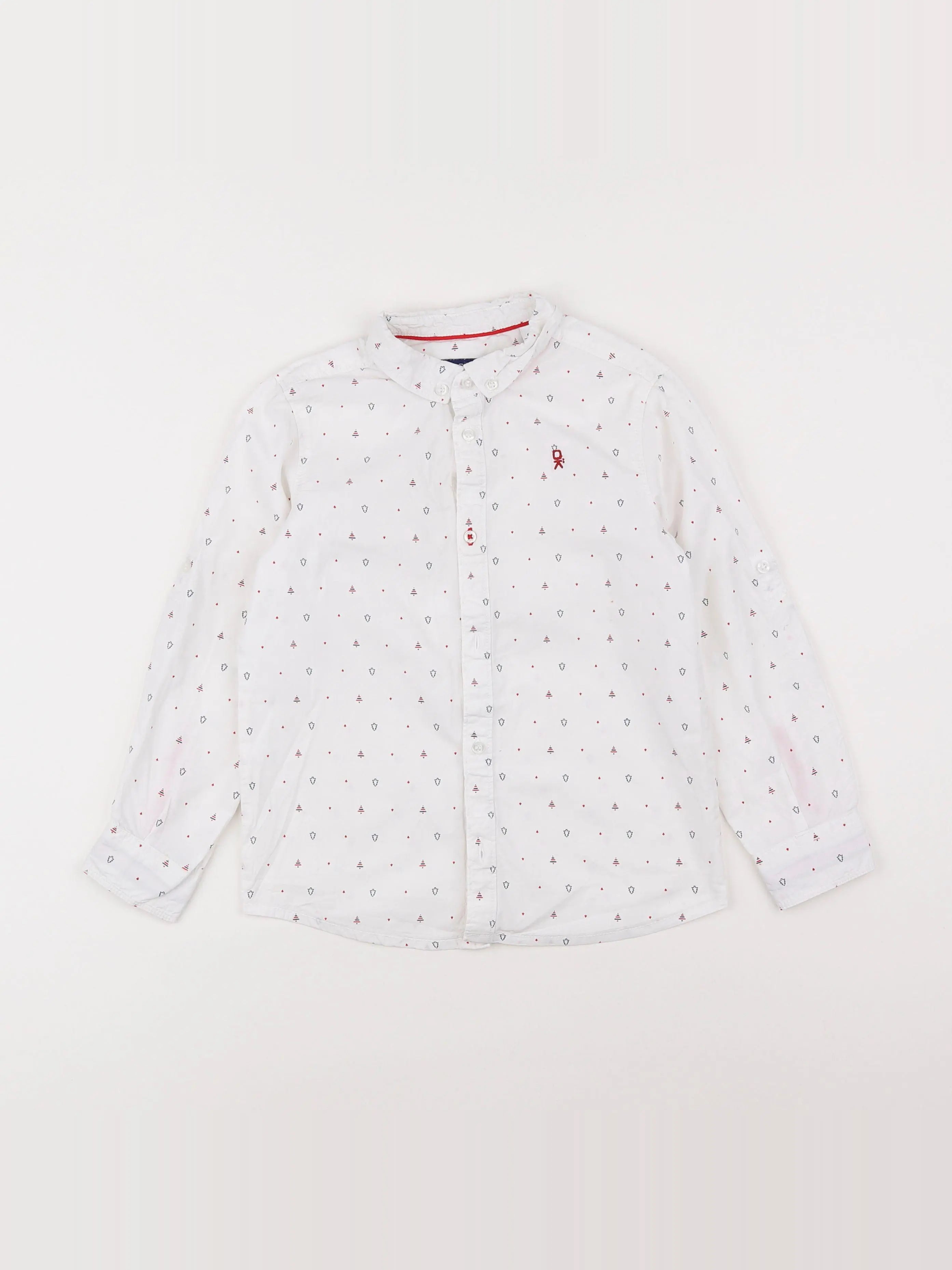 Okaidi - chemise blanc, rouge - 6 ans