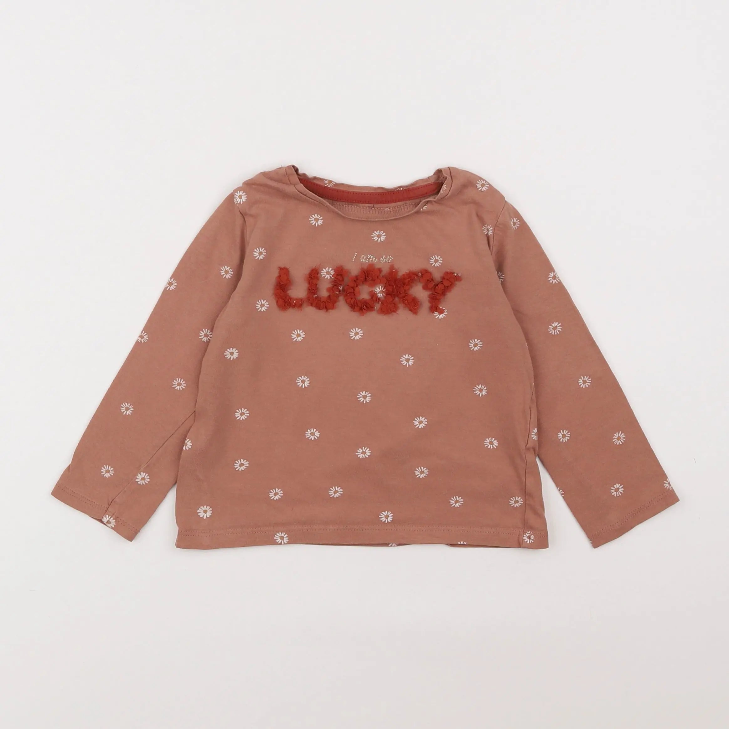 Vertbaudet - tee-shirt marron - 2 ans