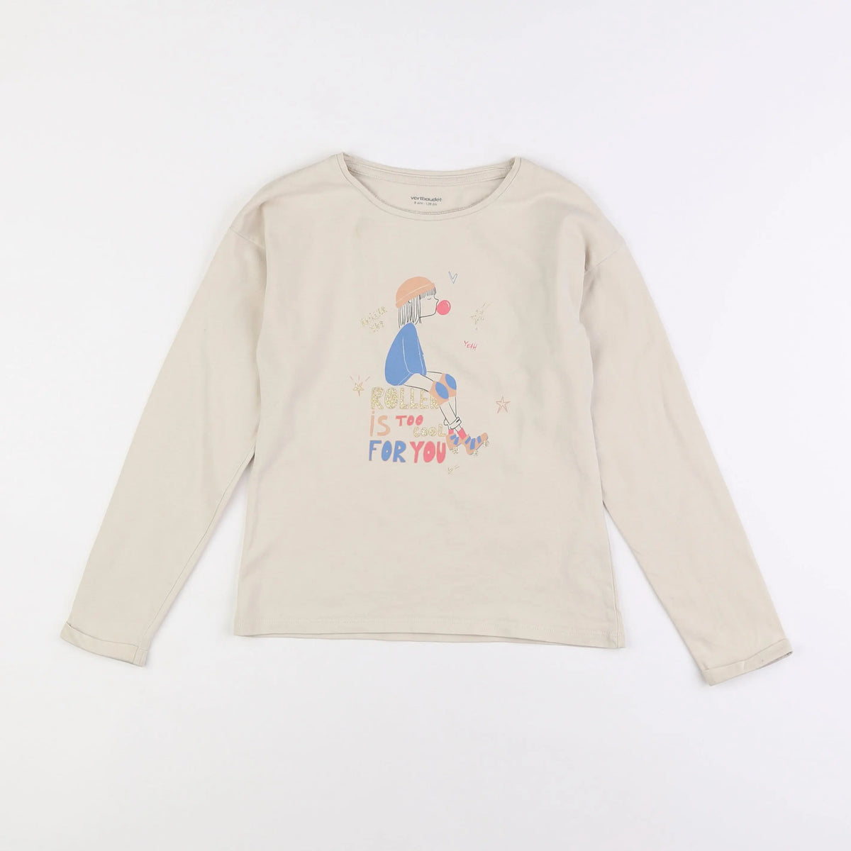 Vertbaudet - tee-shirt marron - 8 ans