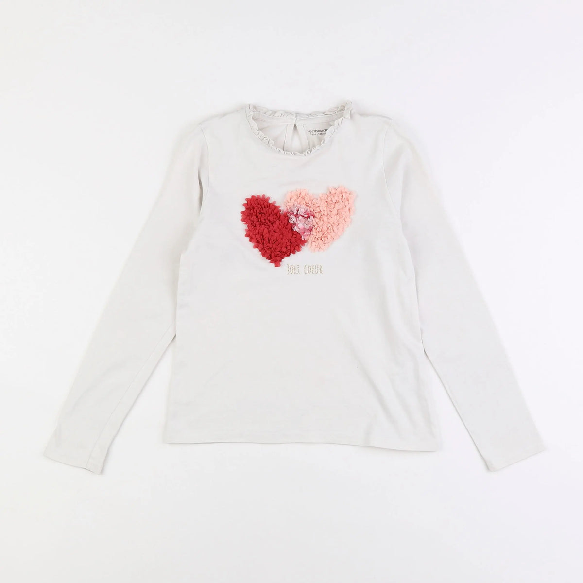 Vertbaudet - tee-shirt beige - 8 ans