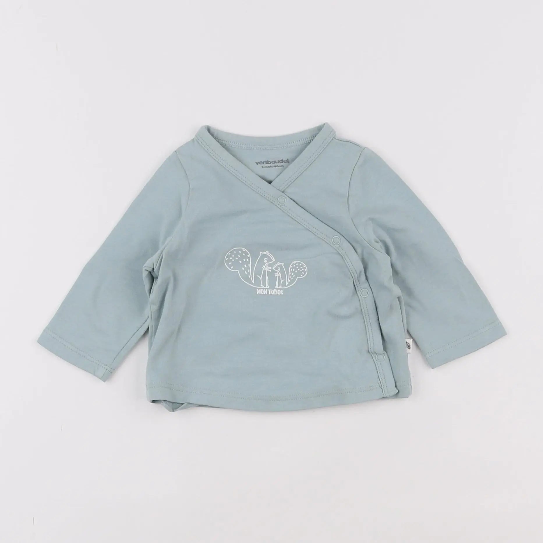 Vertbaudet - tee-shirt bleu - 3 mois