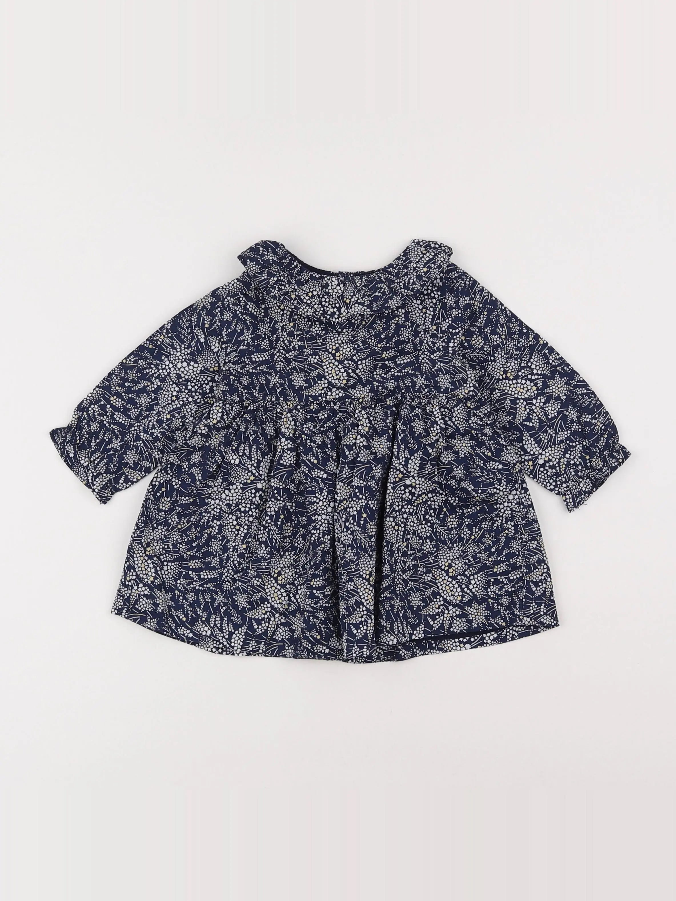 Jacadi - robe liberty blanc, bleu - 6 mois