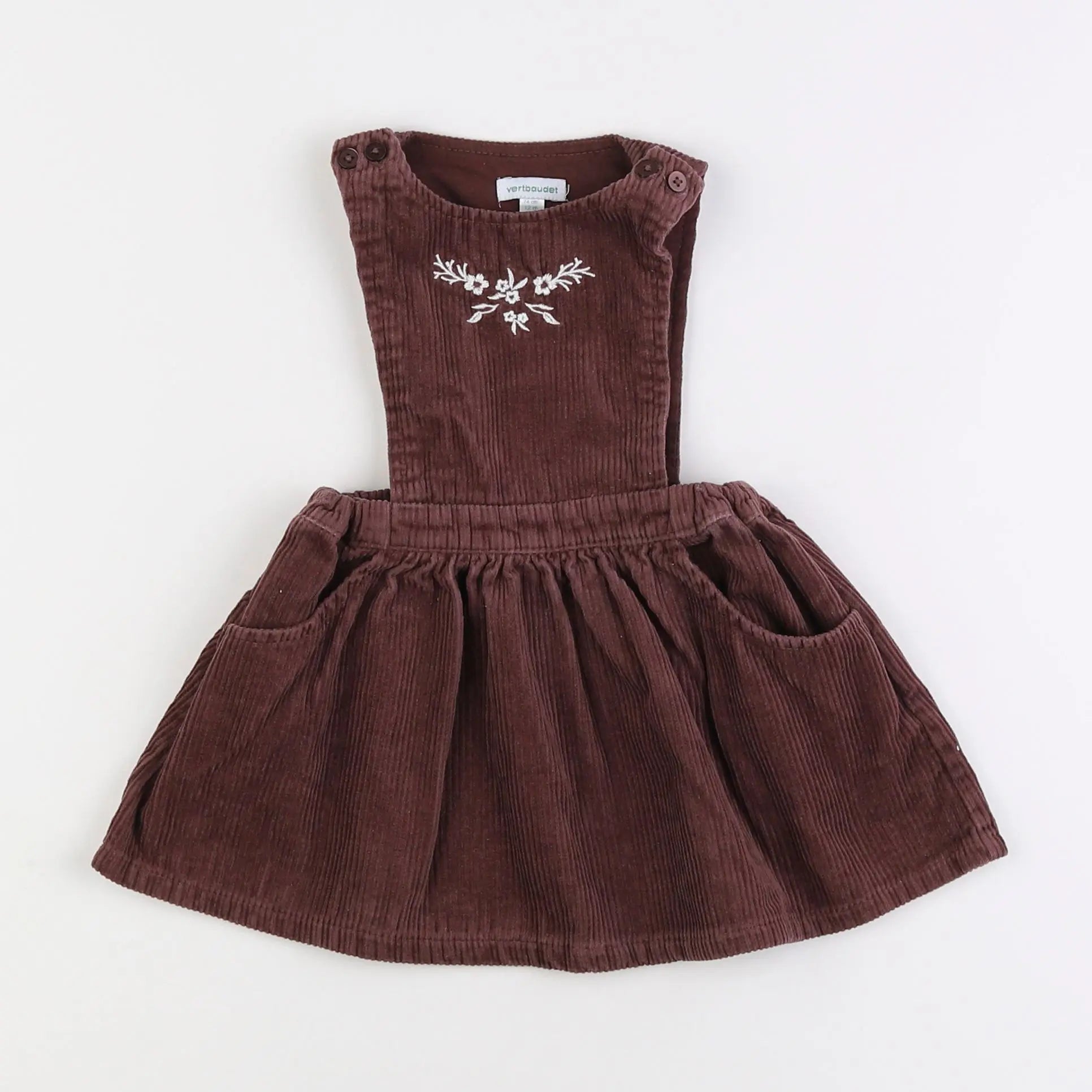 Vertbaudet - robe marron - 12 mois