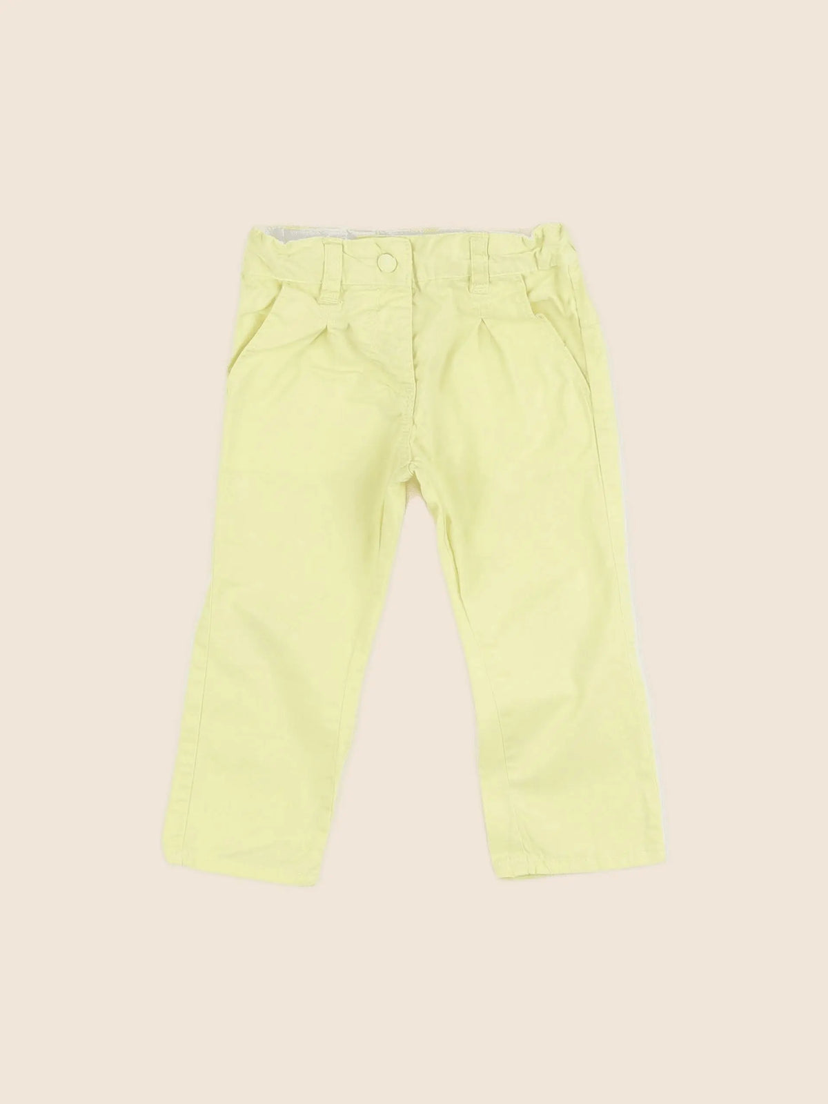 Vertbaudet - pantalon jaune - 12 mois