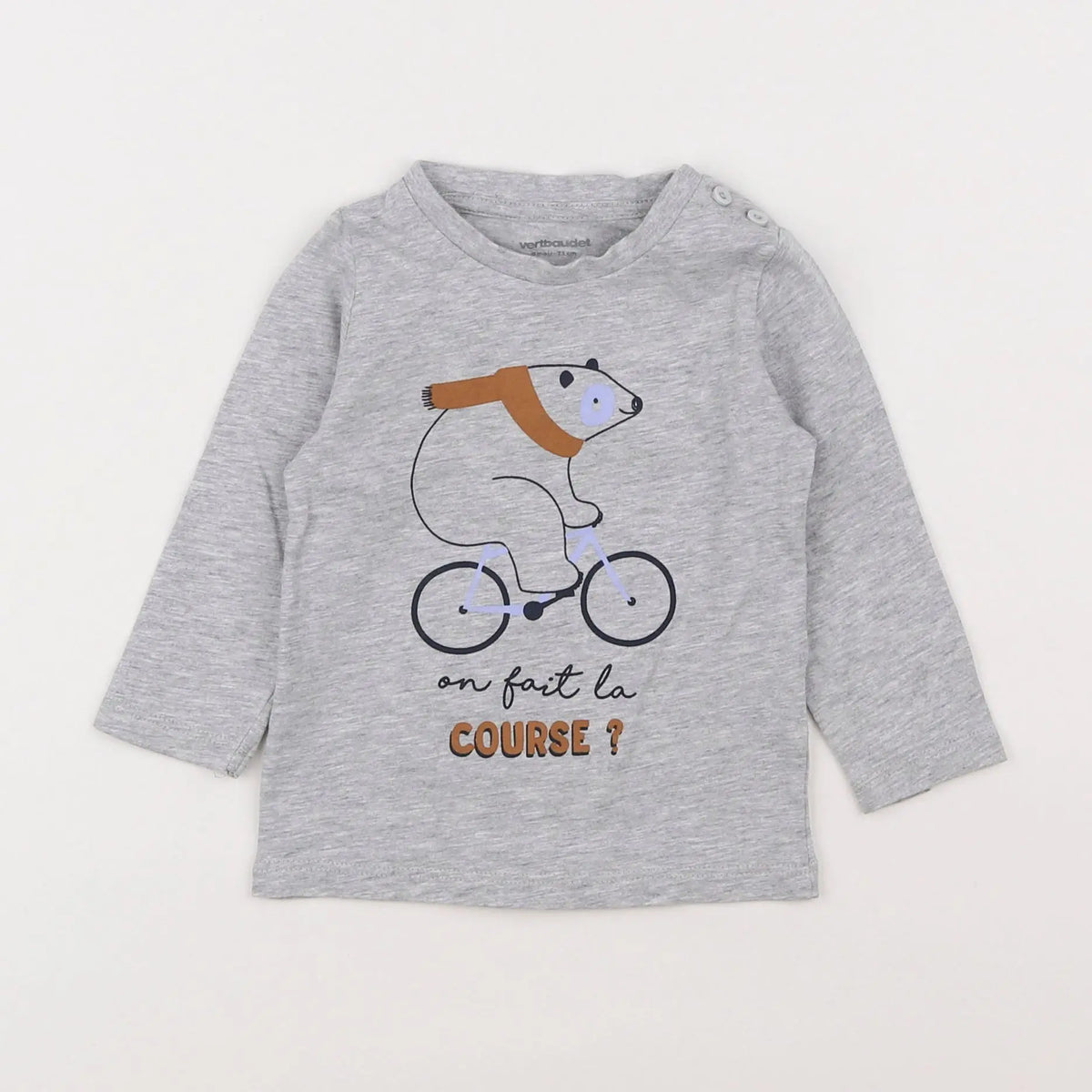 Vertbaudet - tee-shirt gris - 9 mois
