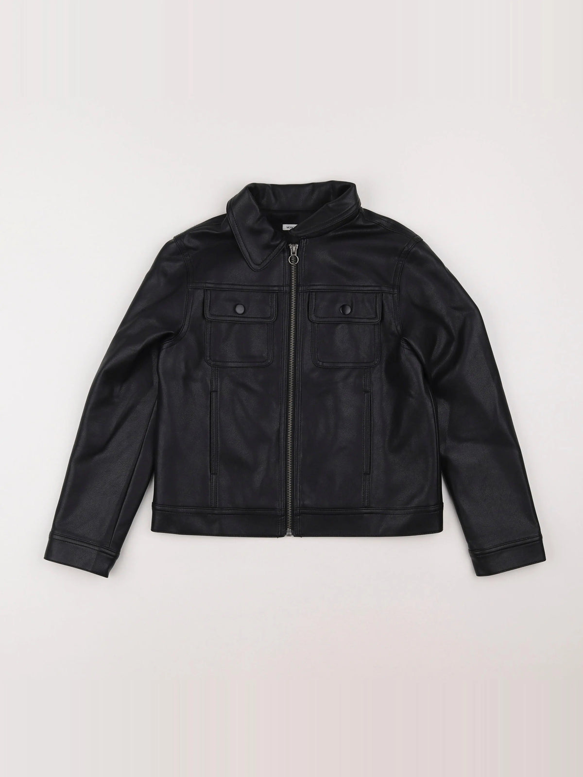 Monoprix - veste simili cuir noir - 10 ans