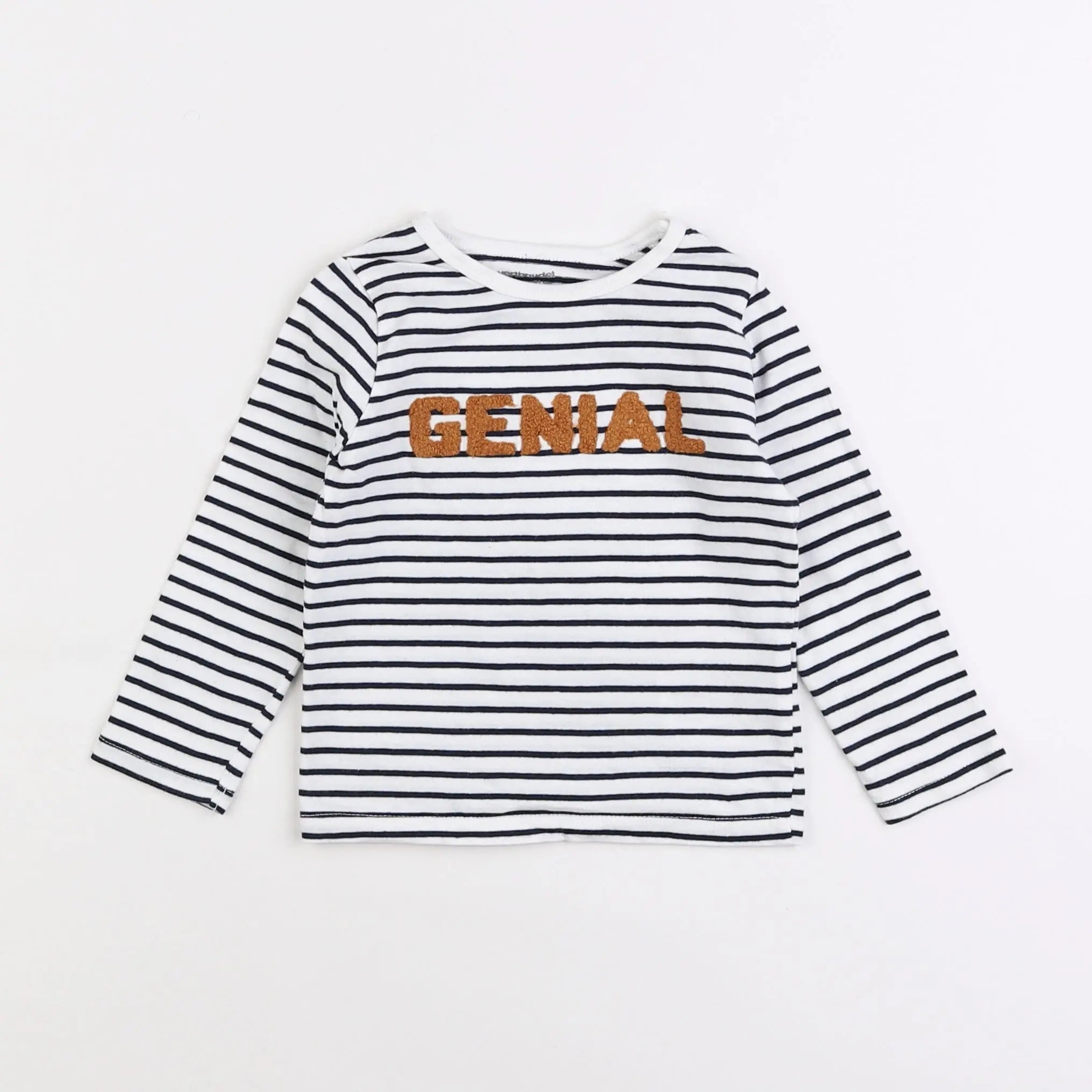 Vertbaudet - tee-shirt blanc, bleu - 18 mois