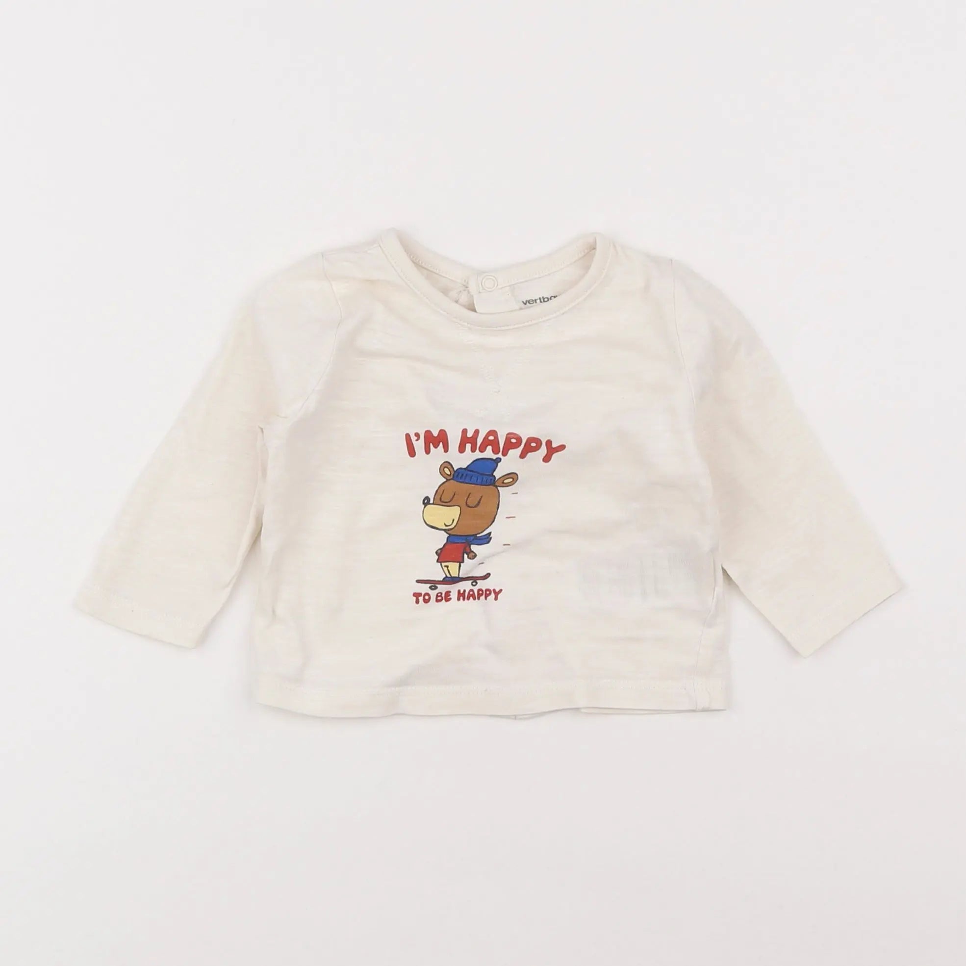 Vertbaudet - tee-shirt blanc - 3 mois
