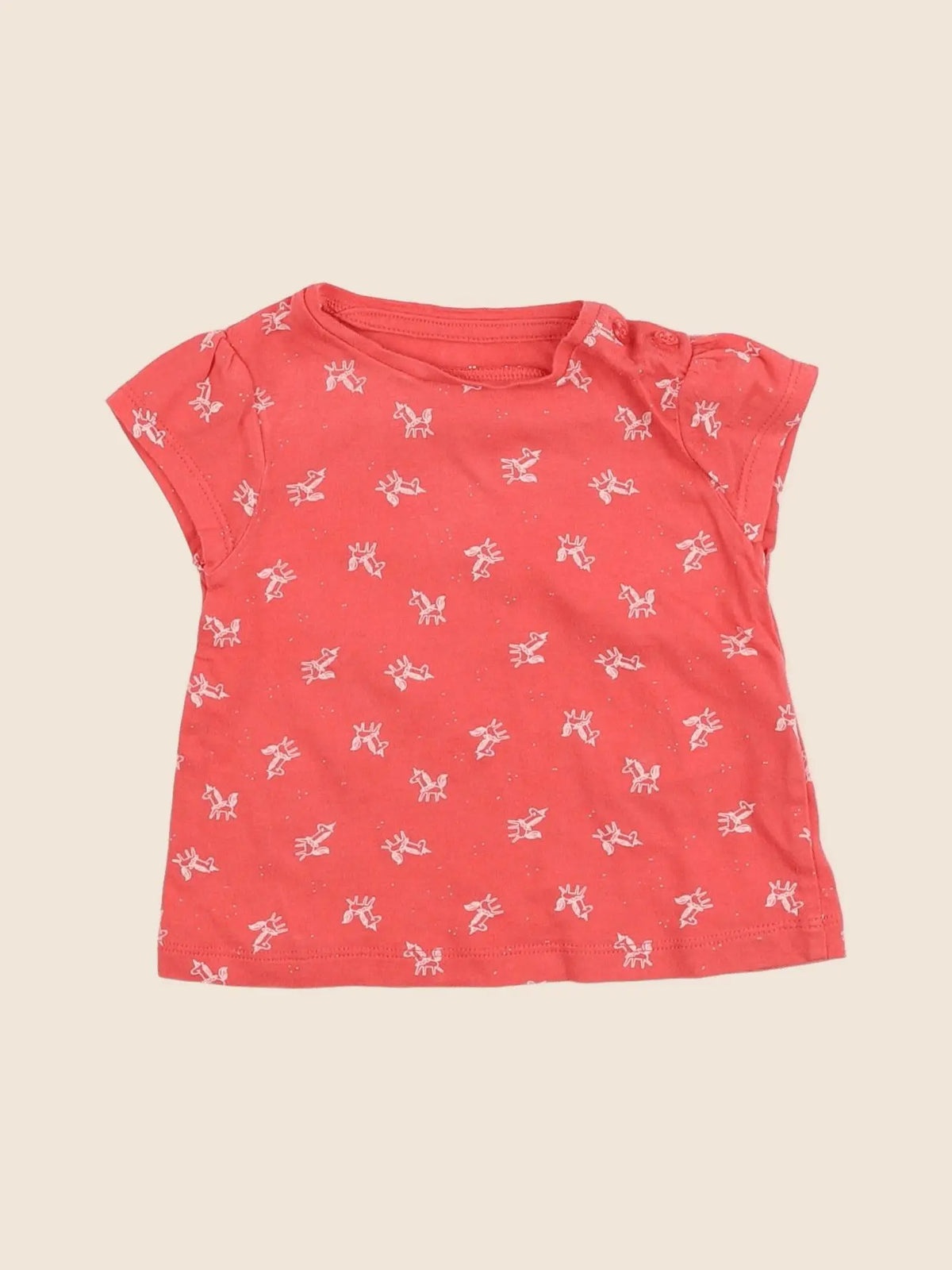 Vertbaudet - tee-shirt rouge - 6 mois