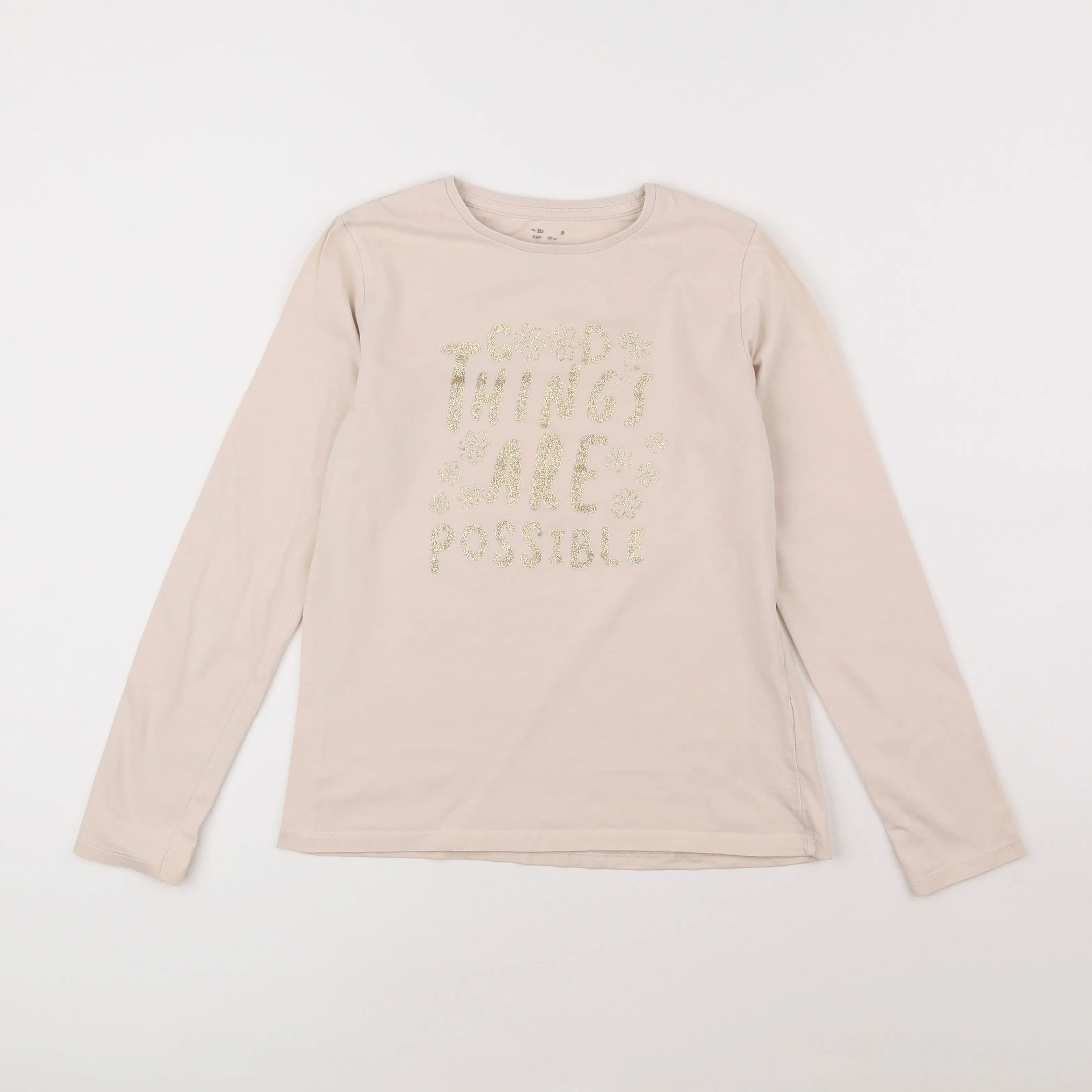 Vertbaudet - tee-shirt beige - 10 ans