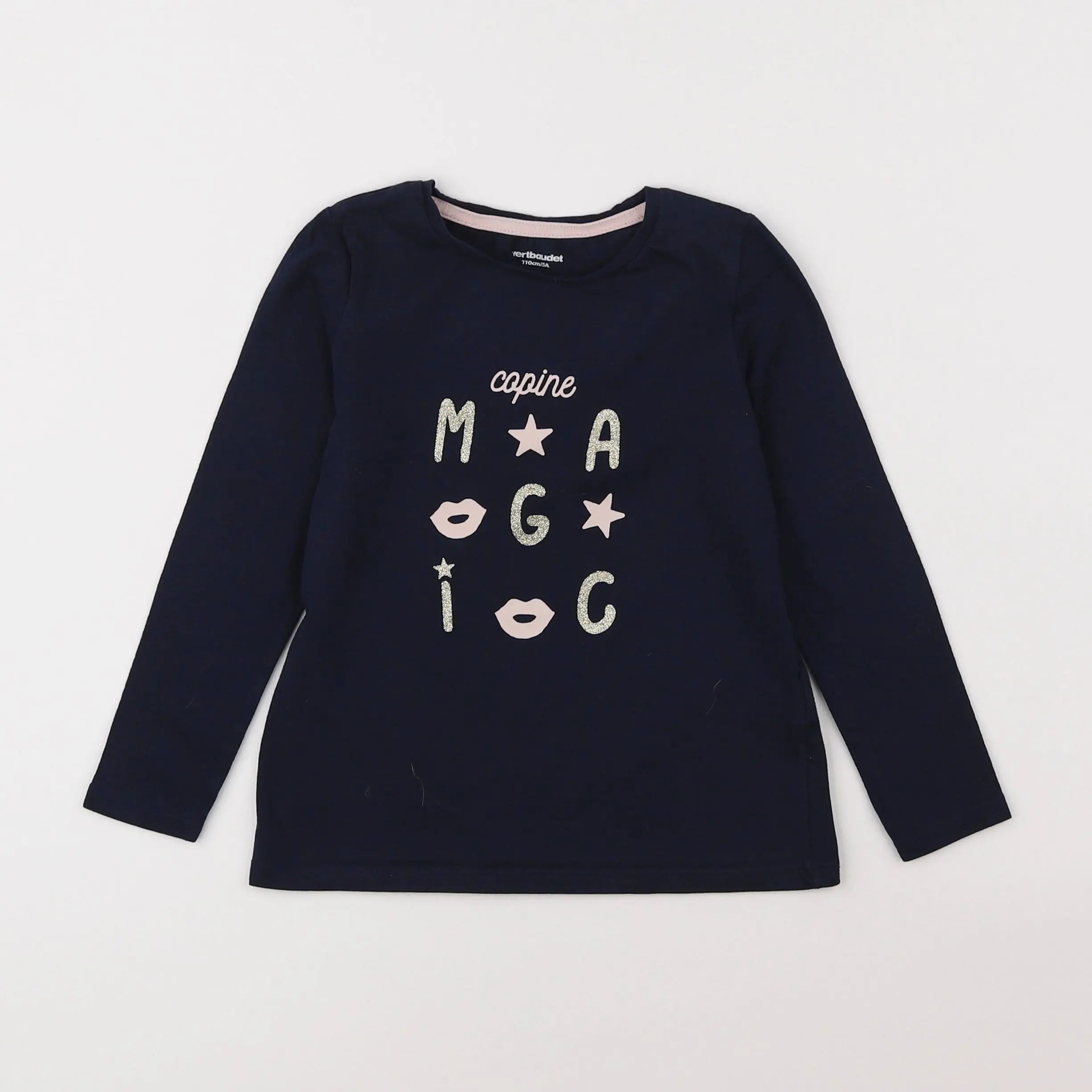 Vertbaudet - tee-shirt bleu - 5 ans