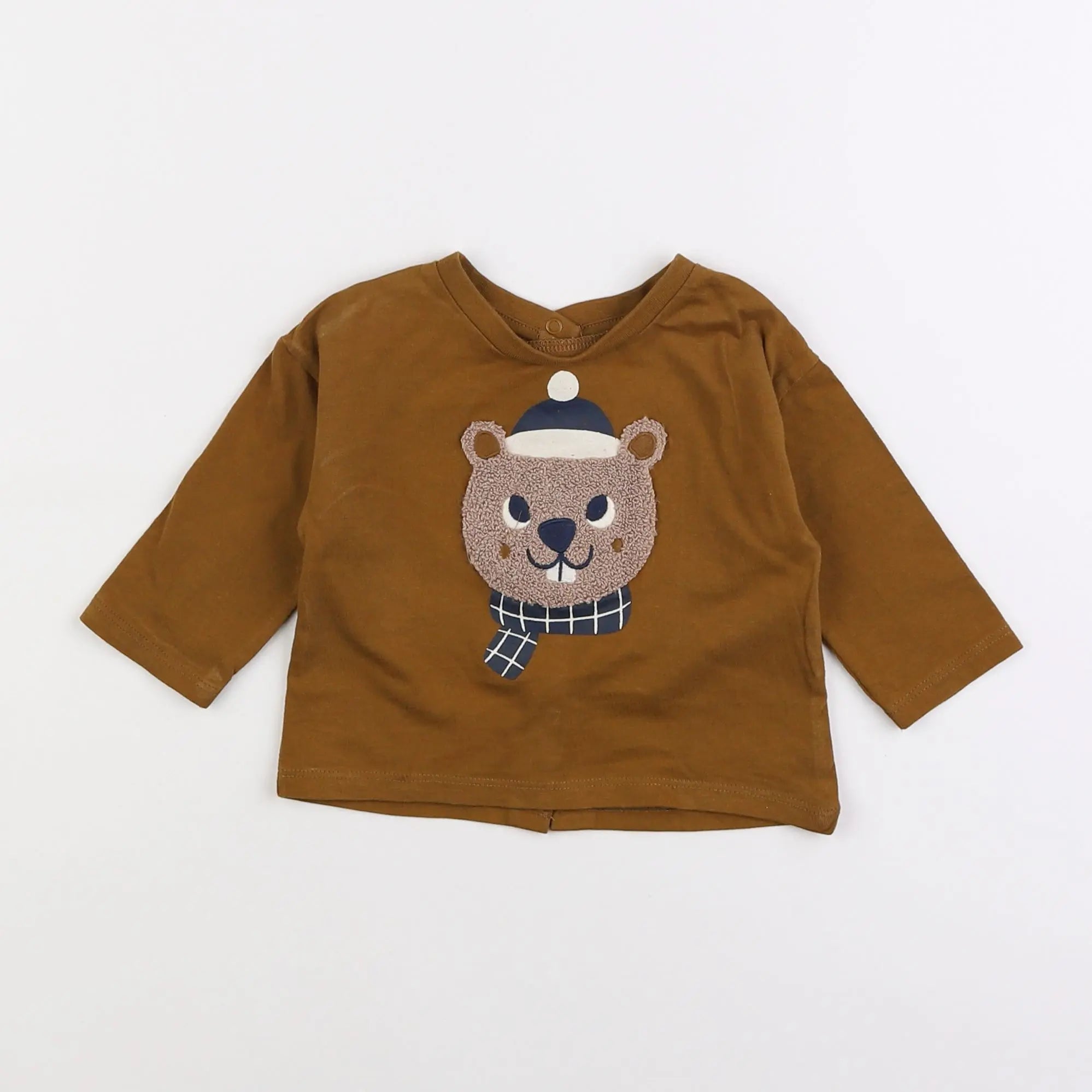 Vertbaudet - tee-shirt marron - 6 mois