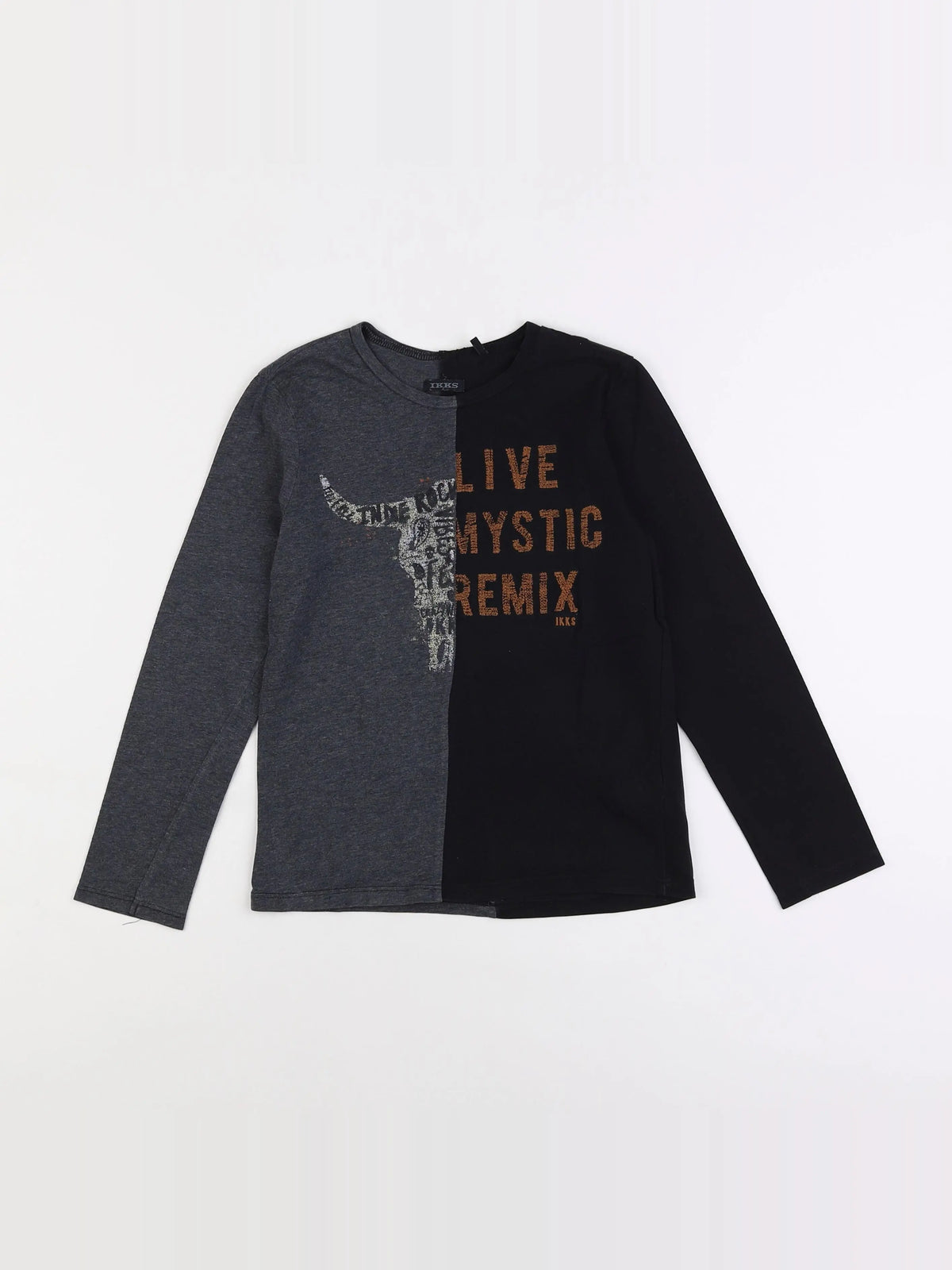IKKS - tee-shirt gris, noir - 8 ans