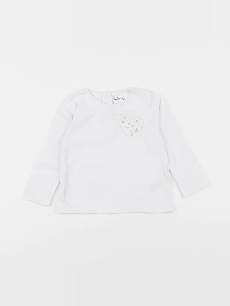 Vertbaudet - tee-shirt blanc - 18 mois