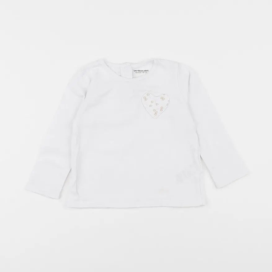 Vertbaudet - tee-shirt blanc - 18 mois